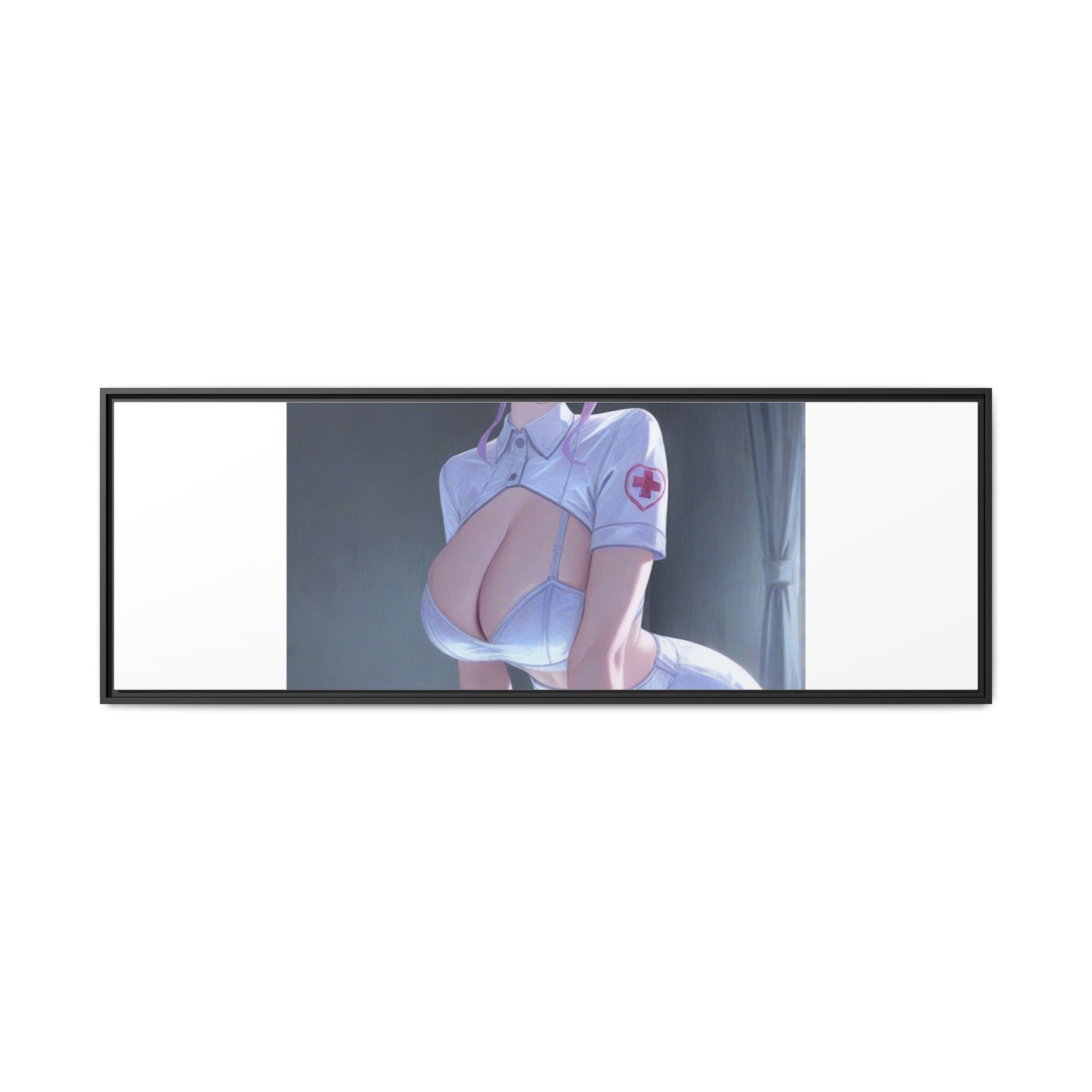 Sexy Anime Nurse Matte Canvas Print (Framed)