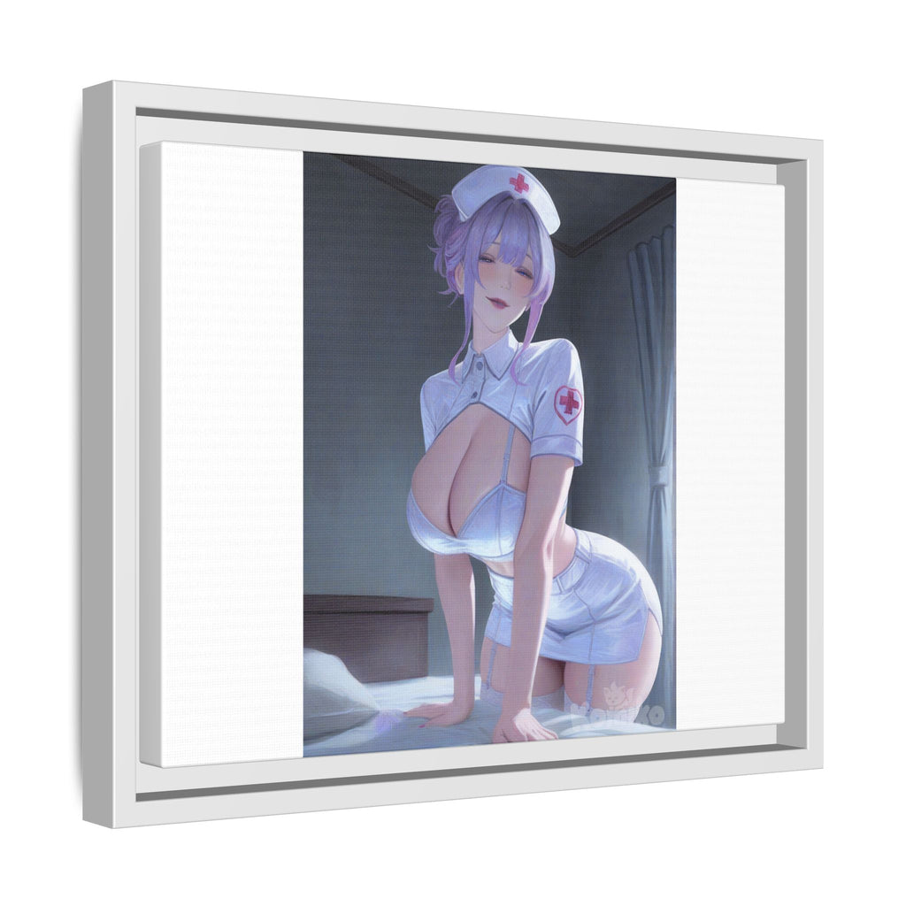 Sexy Anime Nurse Matte Canvas Print (Framed)