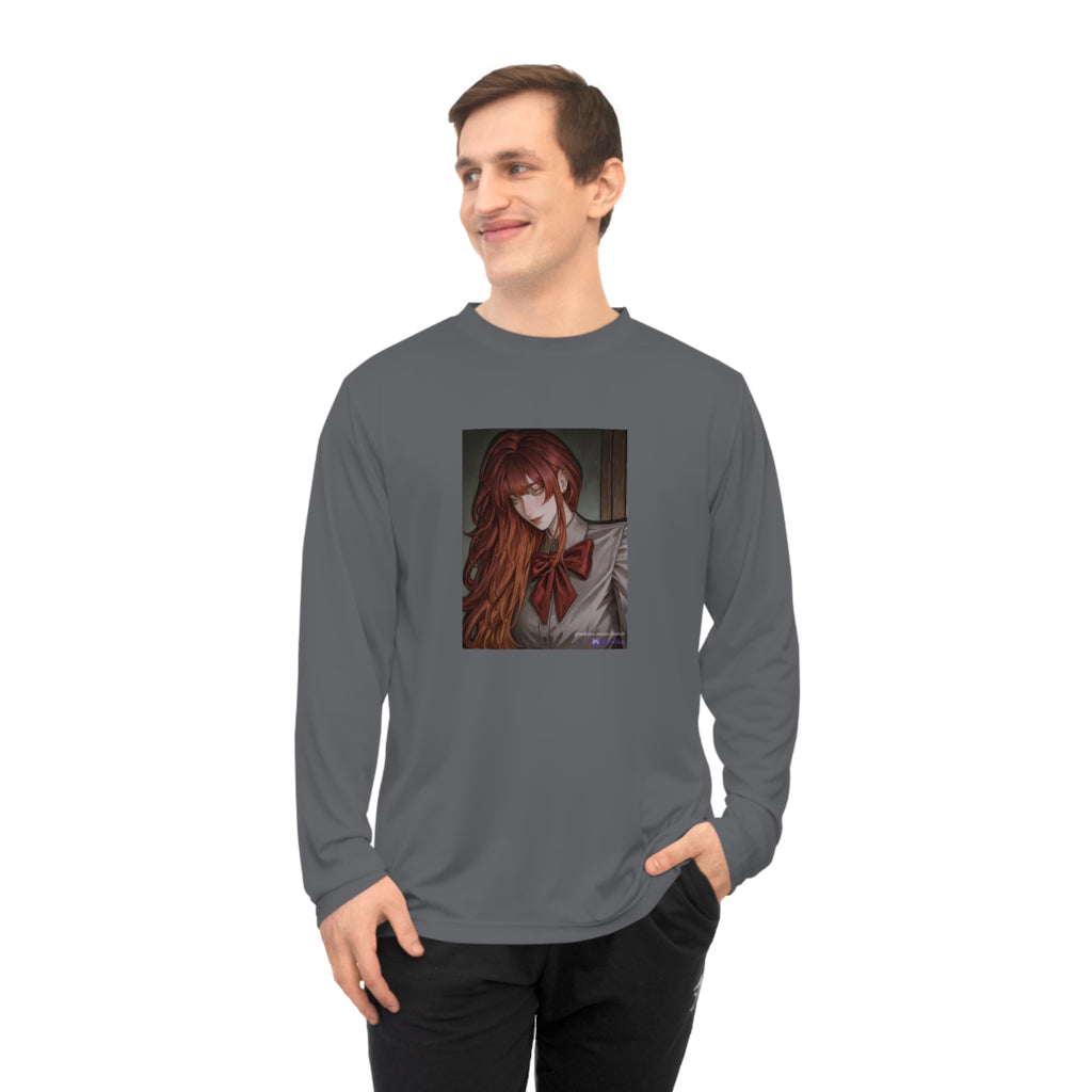 Anime Redhead Girl Long Sleeve Shirt — Moody Schoolgirl Portrait