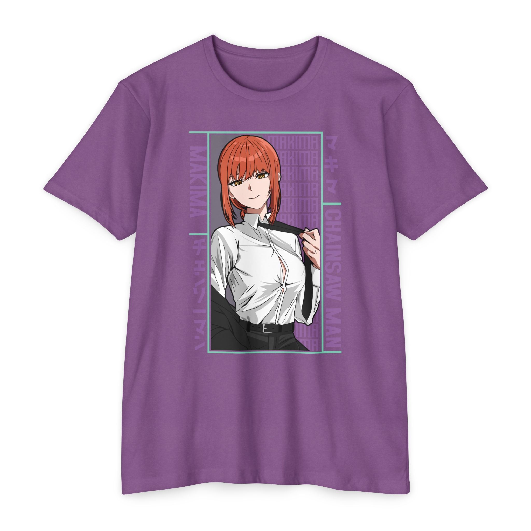 Makima Chainsaw Man Anime Graphic T-Shirt — Japanese Text Design