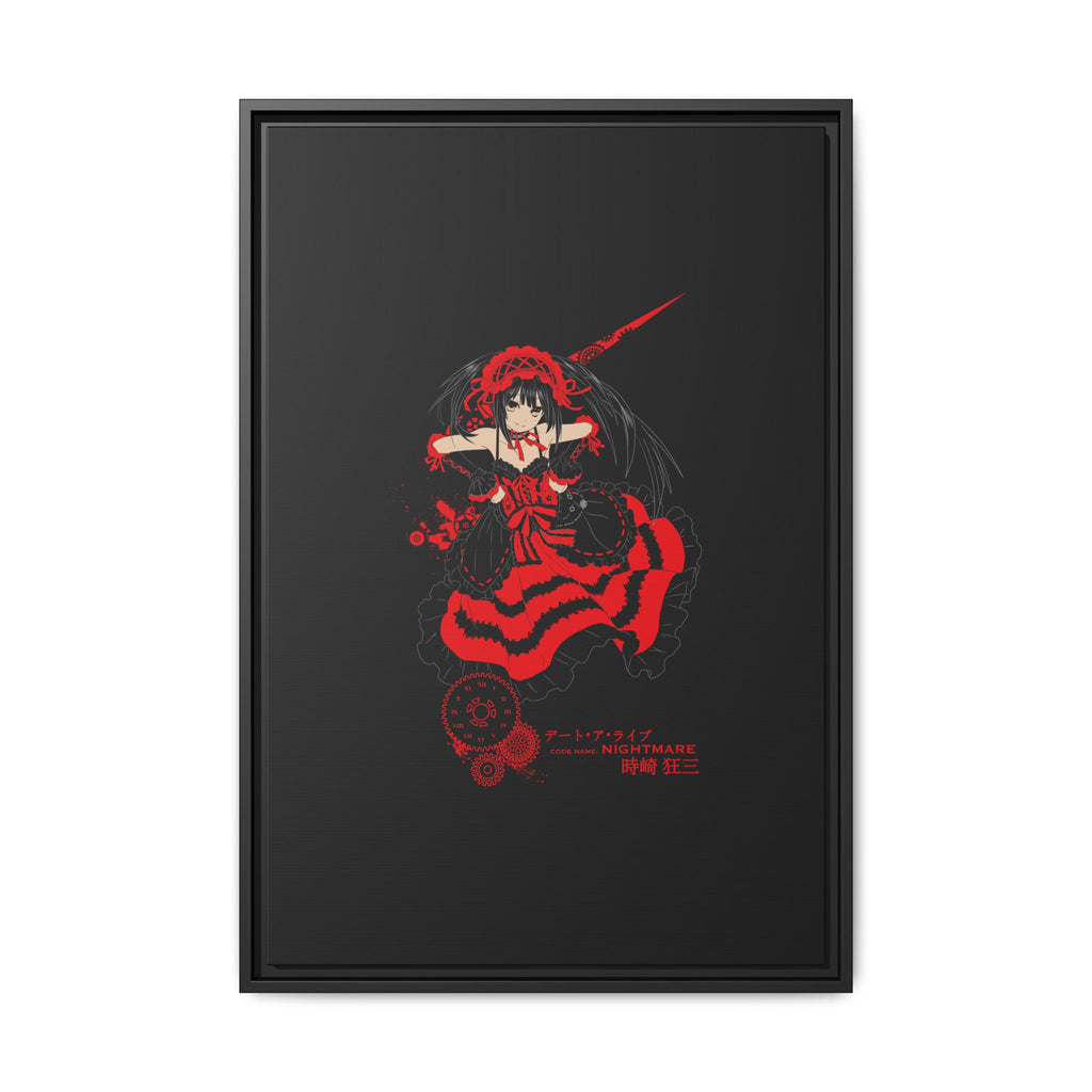 Anime Warrior Red Black Matte Canvas Print — Framed Wall Art
