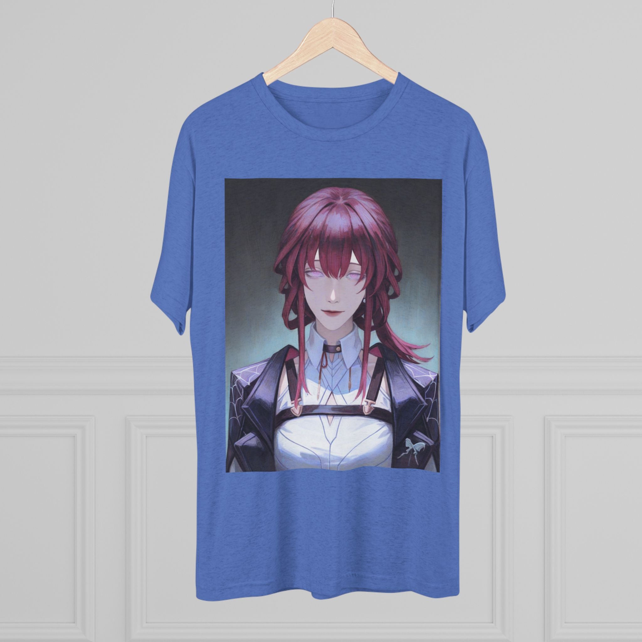 Anime Gothic Maid Portrait Tee — Red-Haired Mystique Crew Shirt