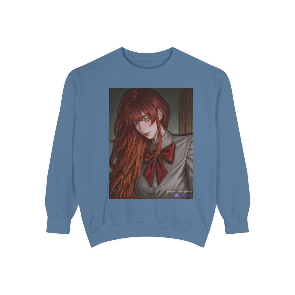 Anime Red-Headed Girl Sweatshirt — Gothic Schoolgirl Art Pullover
