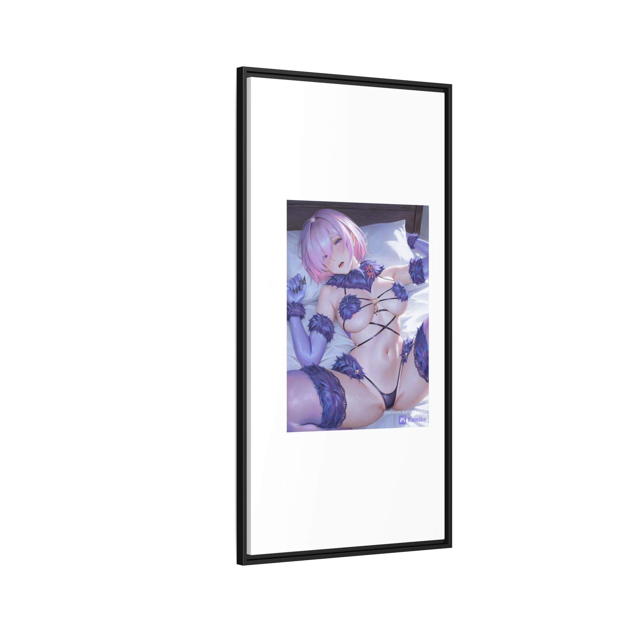 Framed Matte Canvas — Anime Pin-Up Lingerie Art Print