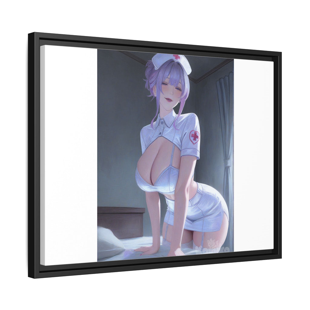 Sexy Anime Nurse Matte Canvas Print (Framed)