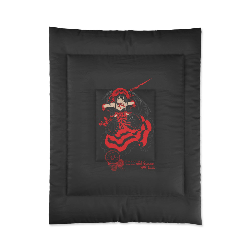 Anime Red Warrior Comforter – Dark Gothic Sword Girl Bedding