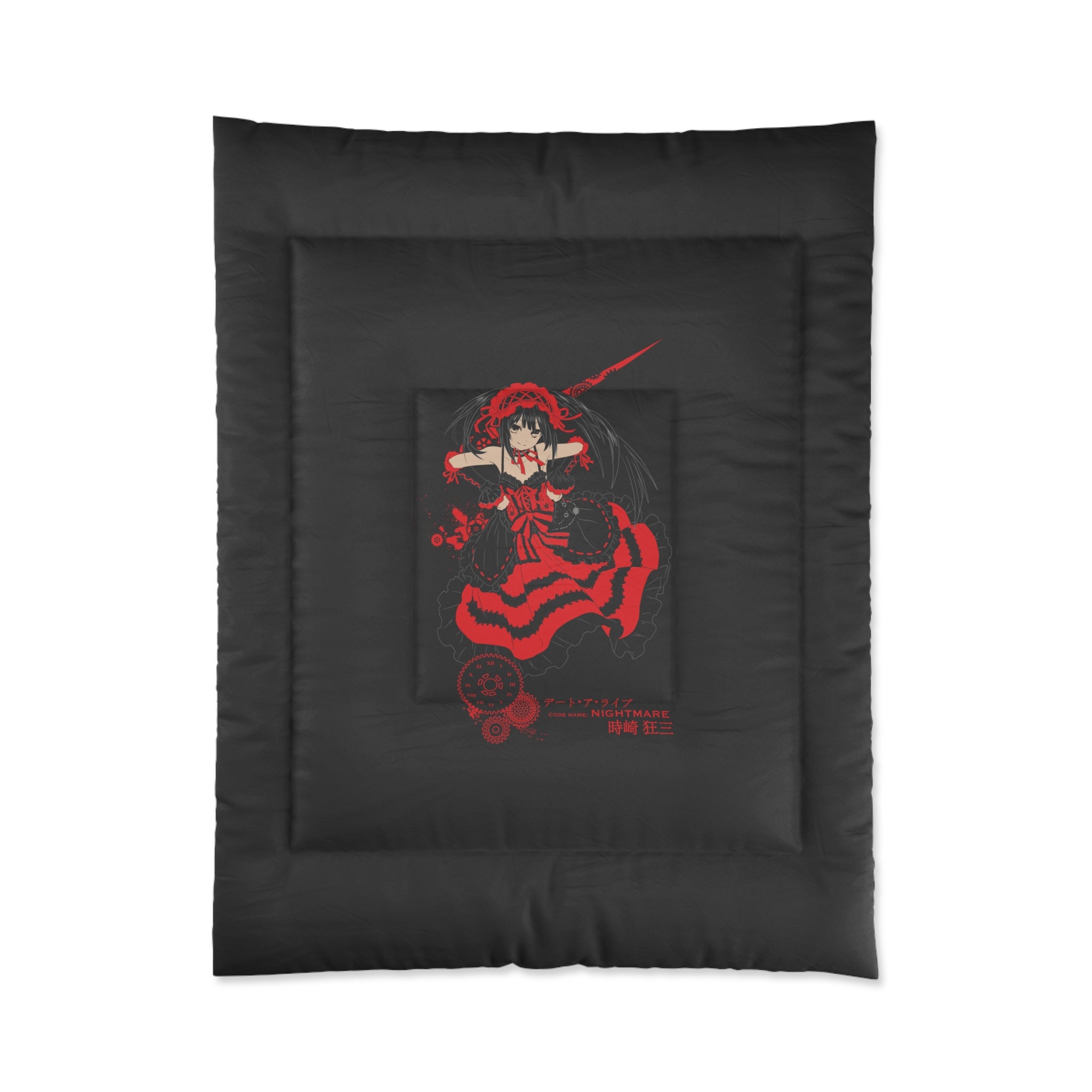 Anime Red Warrior Comforter – Dark Gothic Sword Girl Bedding