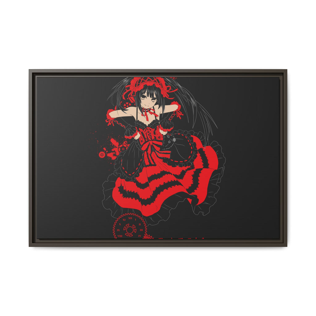 Anime Warrior Red Black Matte Canvas Print — Framed Wall Art