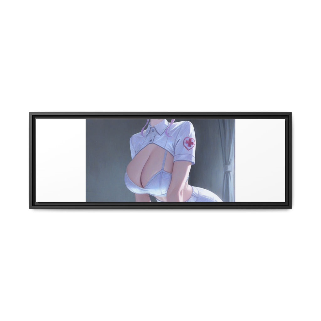 Sexy Anime Nurse Matte Canvas Print (Framed)