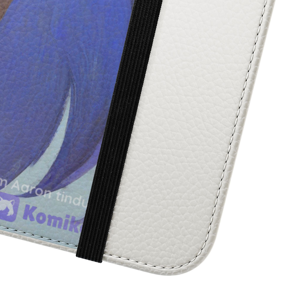 Anime Bunny Girl Flip Case - Purple Long-Haired Character Phone Wallet