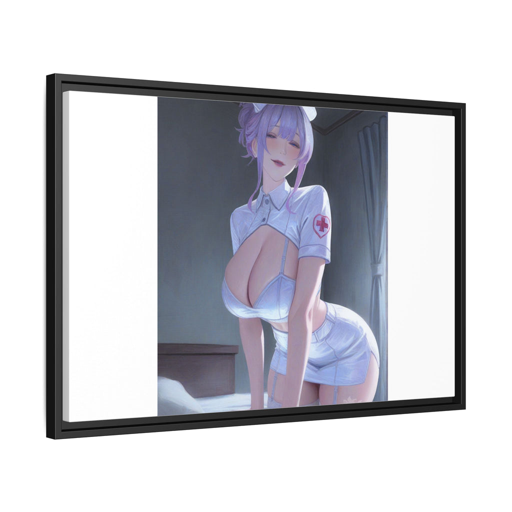 Sexy Anime Nurse Matte Canvas Print (Framed)