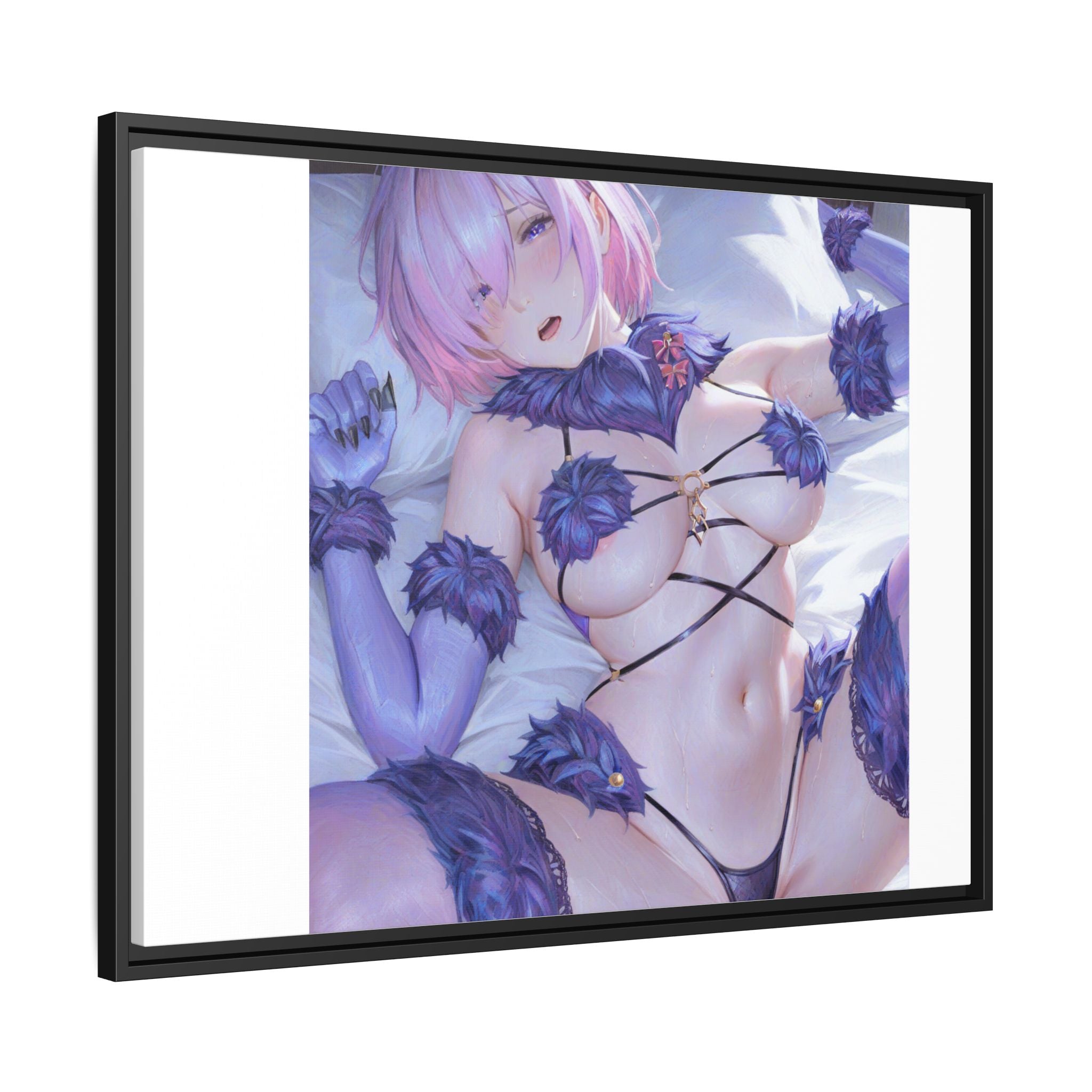 Framed Matte Canvas — Anime Pin-Up Lingerie Art Print