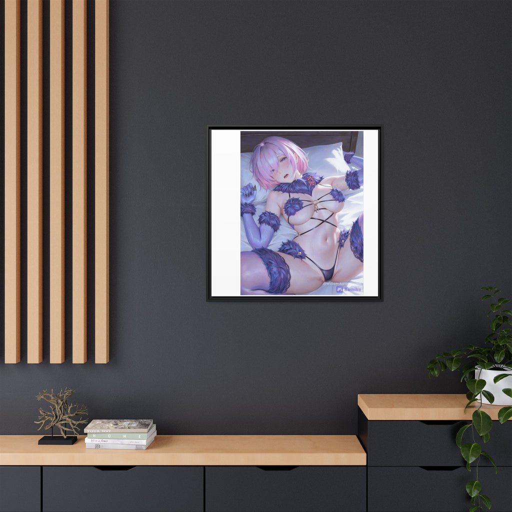 Framed Matte Canvas — Anime Pin-Up Lingerie Art Print