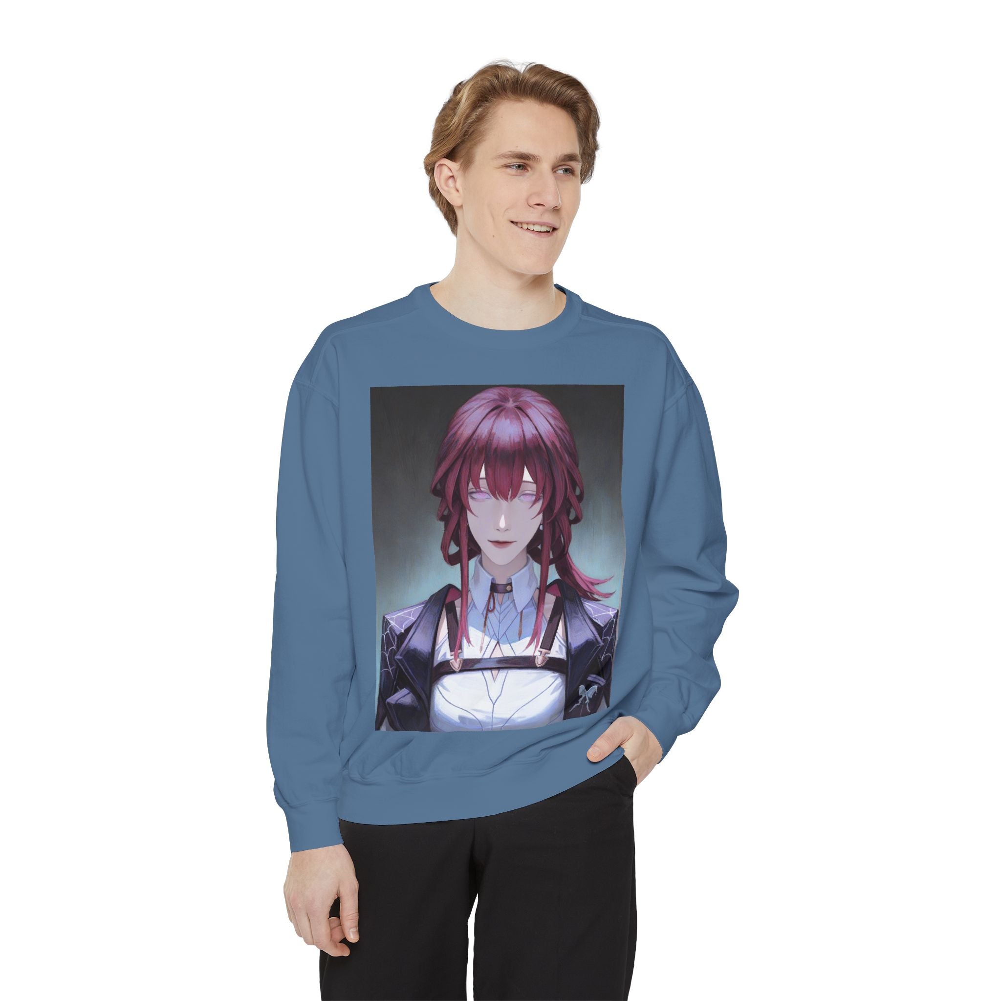 Anime Gothic Maid Sweatshirt — Red-Haired Portrait Crewneck