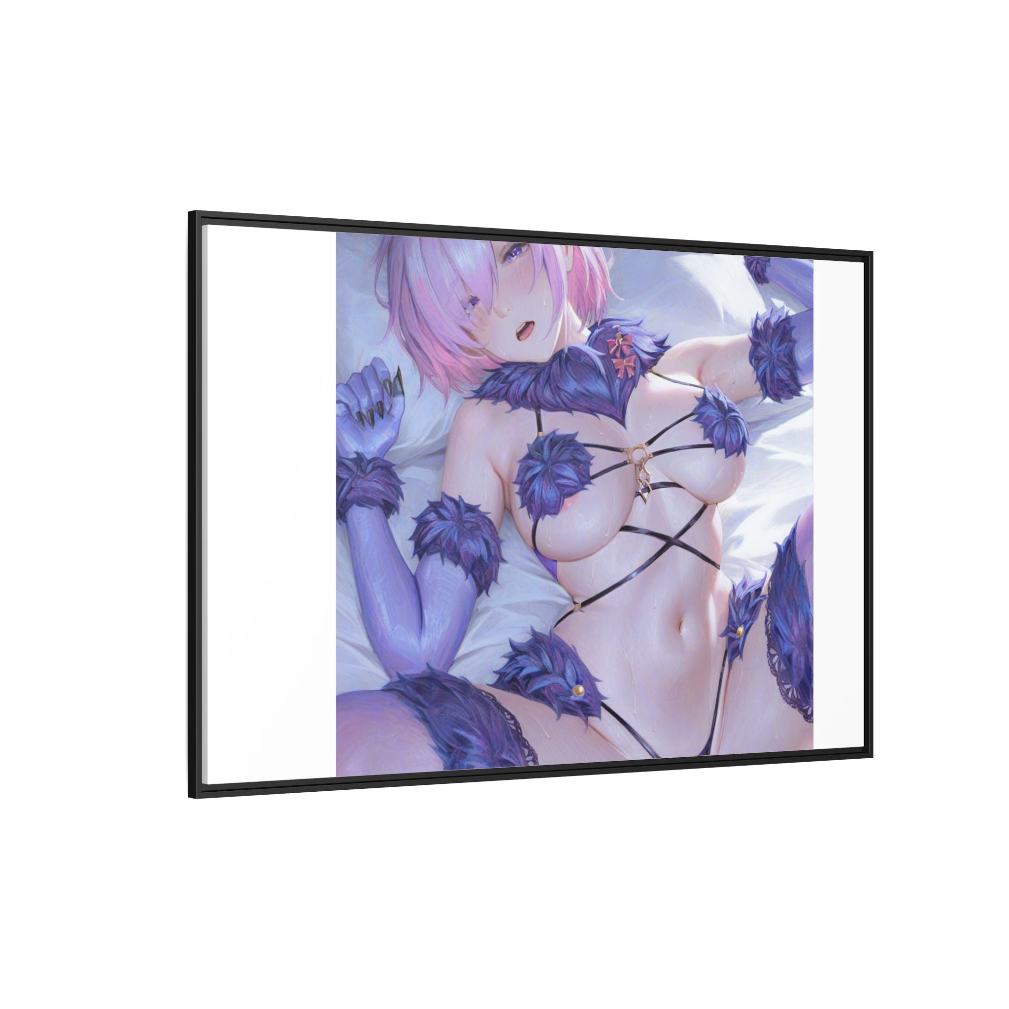 Framed Matte Canvas — Anime Pin-Up Lingerie Art Print