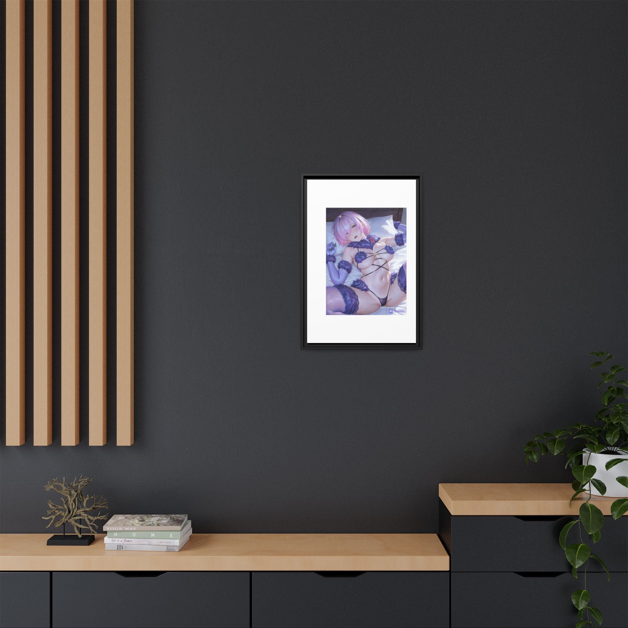 Framed Matte Canvas — Anime Pin-Up Lingerie Art Print