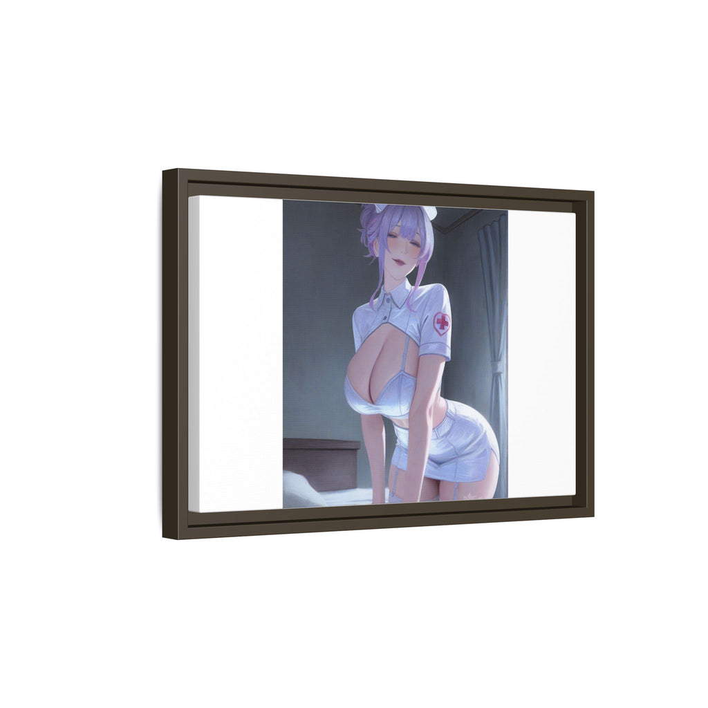 Sexy Anime Nurse Matte Canvas Print (Framed)