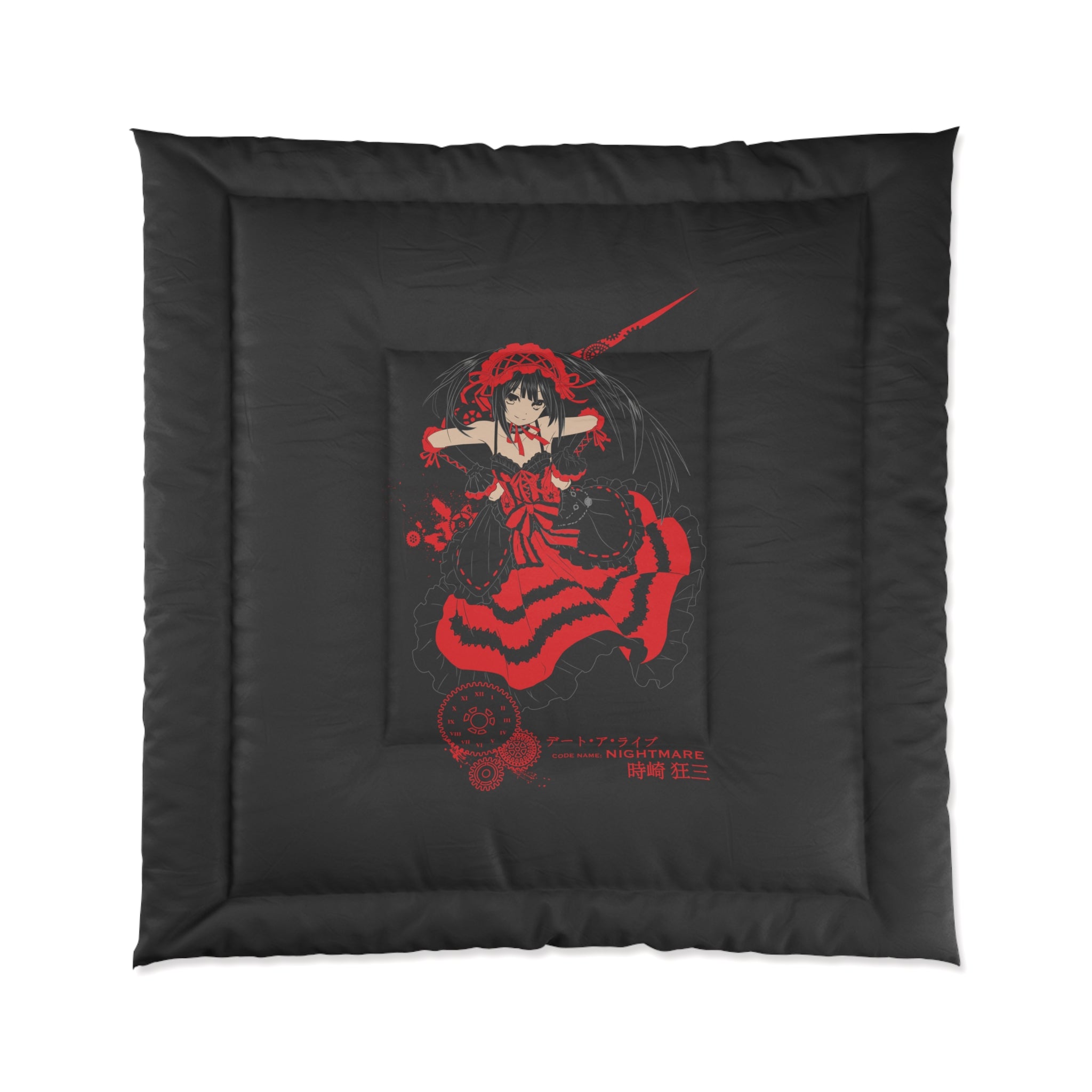 Anime Red Warrior Comforter – Dark Gothic Sword Girl Bedding