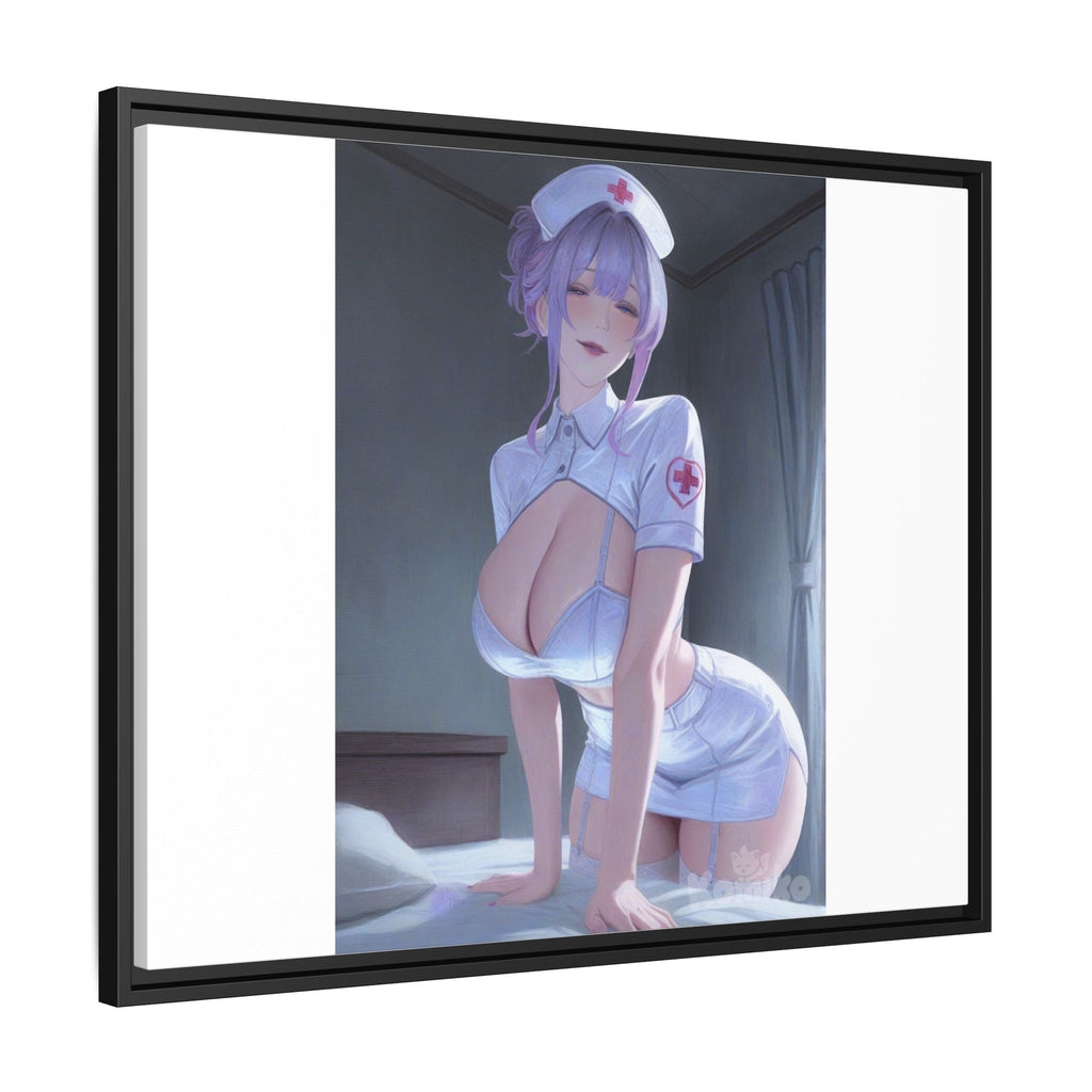 Sexy Anime Nurse Matte Canvas Print (Framed)