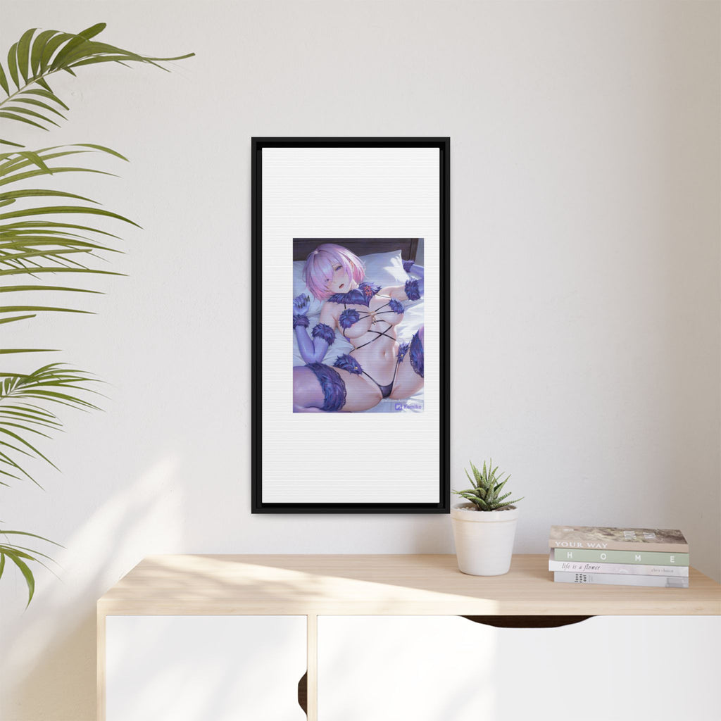 Framed Matte Canvas — Anime Pin-Up Lingerie Art Print