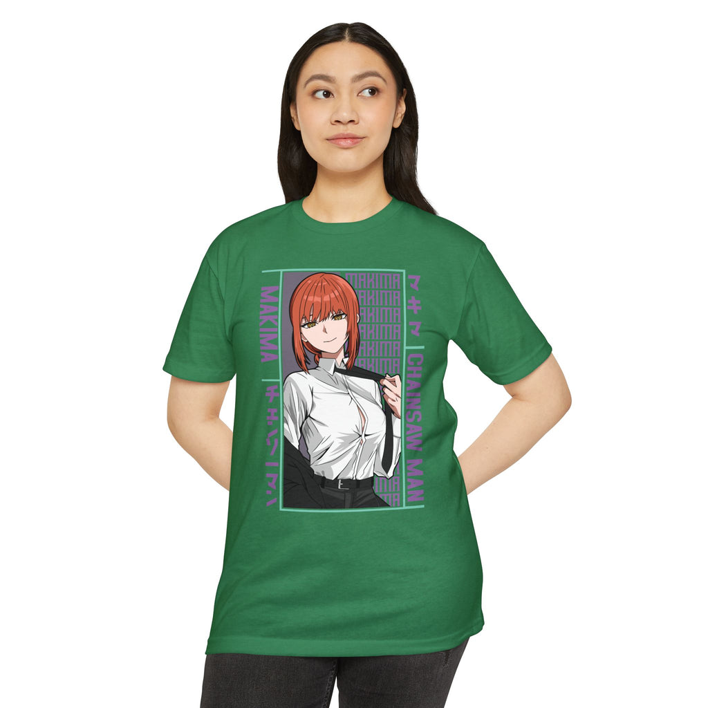 Makima Chainsaw Man Anime Graphic T-Shirt — Japanese Text Design