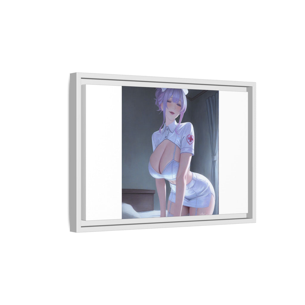 Sexy Anime Nurse Matte Canvas Print (Framed)