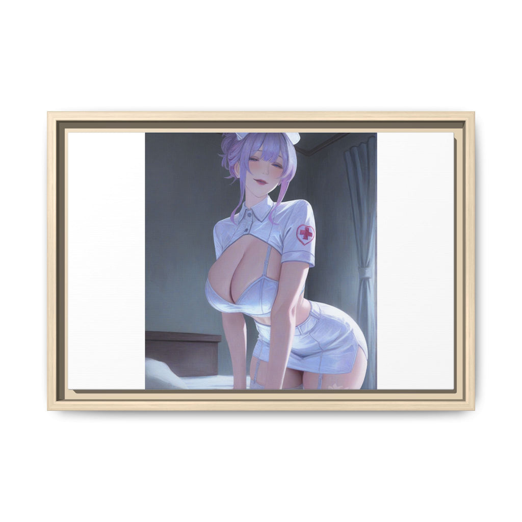 Sexy Anime Nurse Matte Canvas Print (Framed)