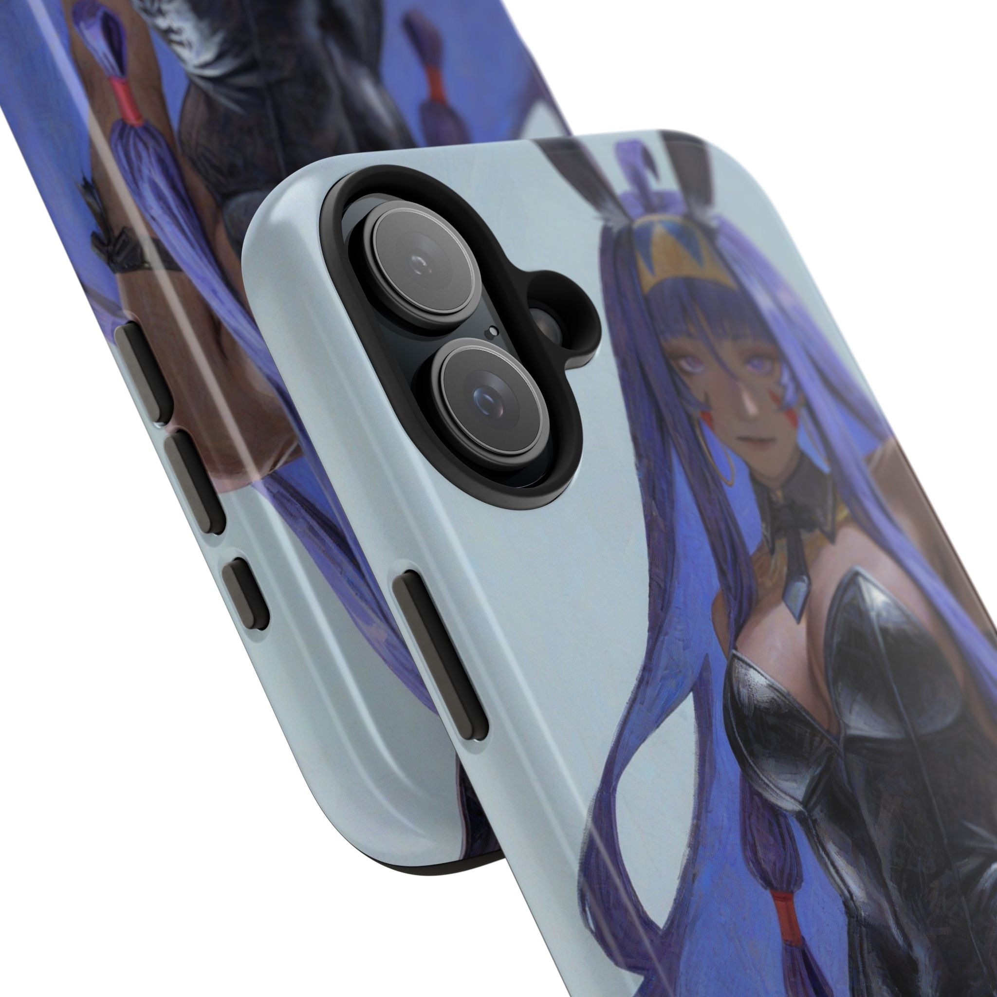 Bunny Girl Tough Phone Case — Anime Purple-Haired Character Protective Cover