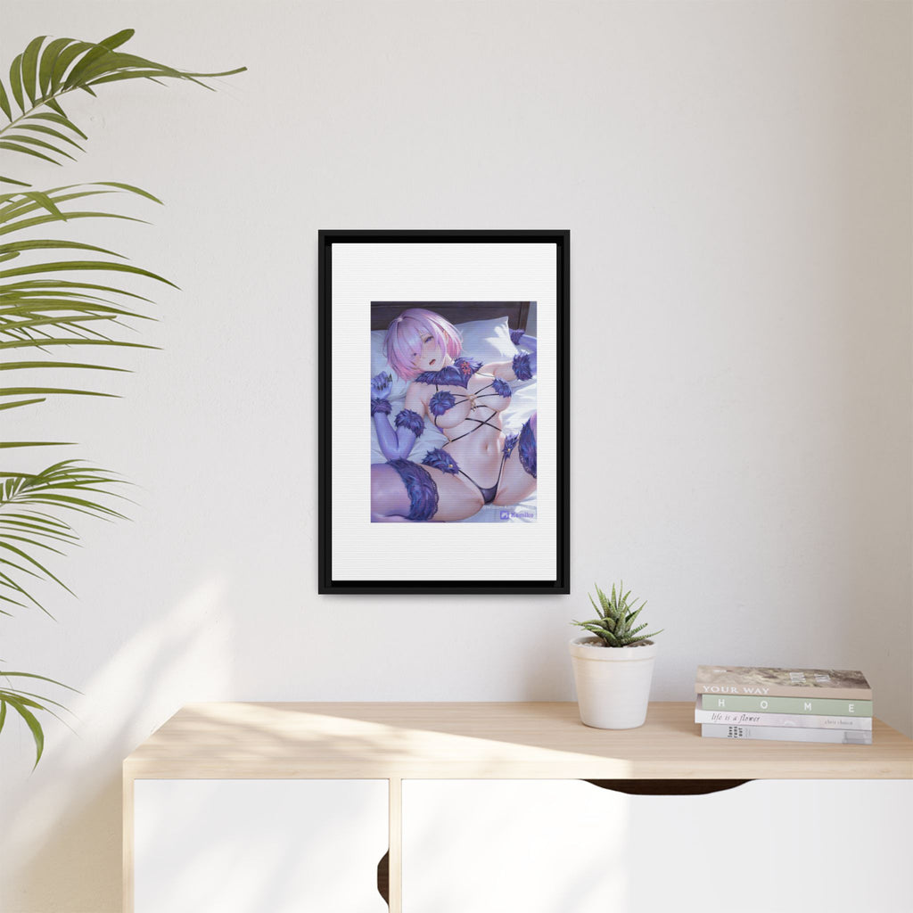 Framed Matte Canvas — Anime Pin-Up Lingerie Art Print