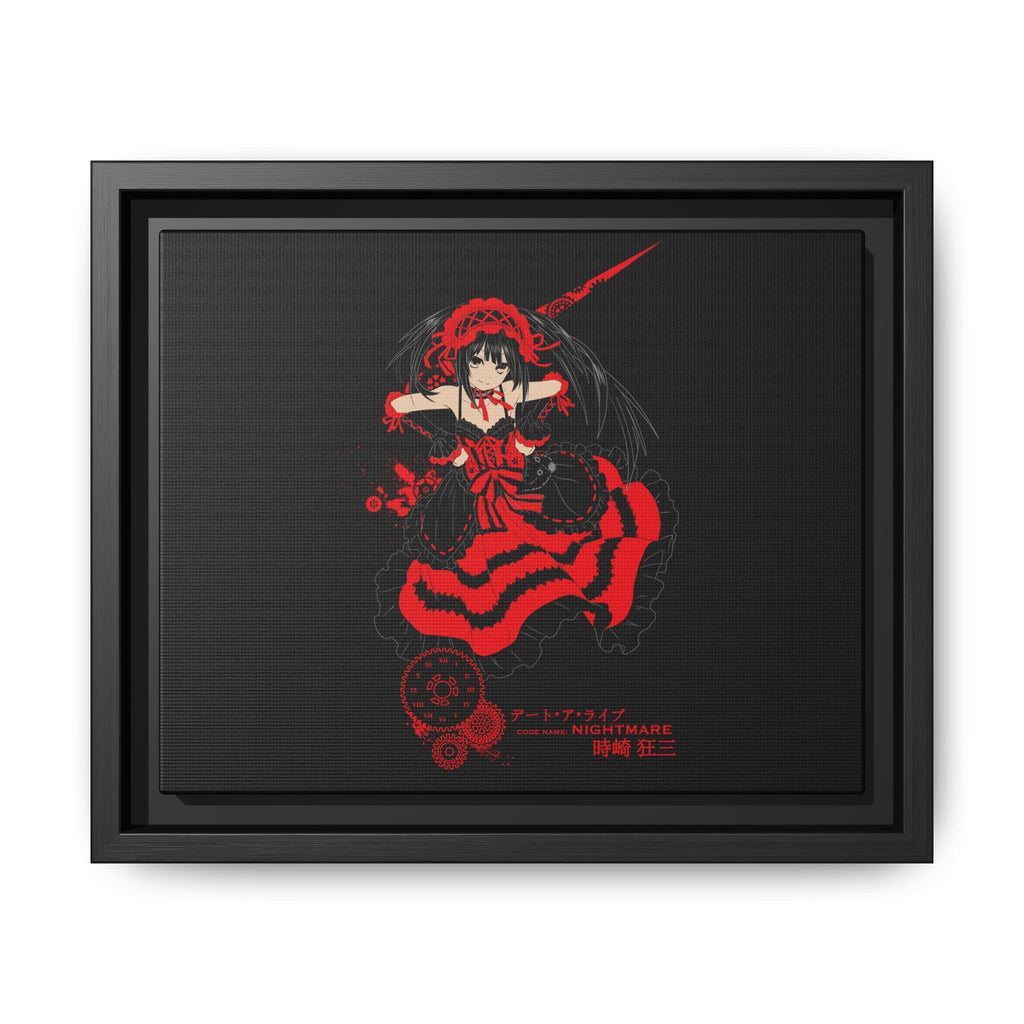 Dark Gothic Anime Canvas — Red & Black Framed Matte Art