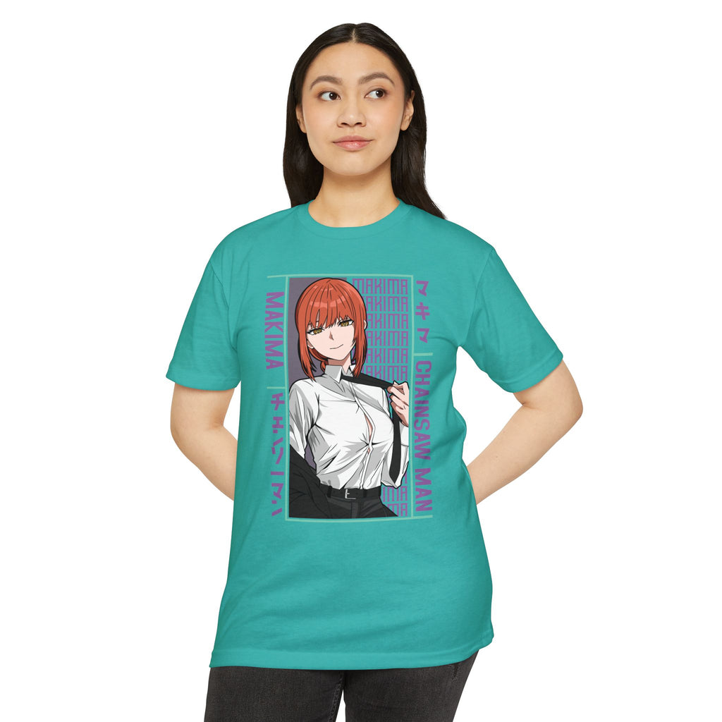 Makima Chainsaw Man Anime Graphic T-Shirt — Japanese Text Design