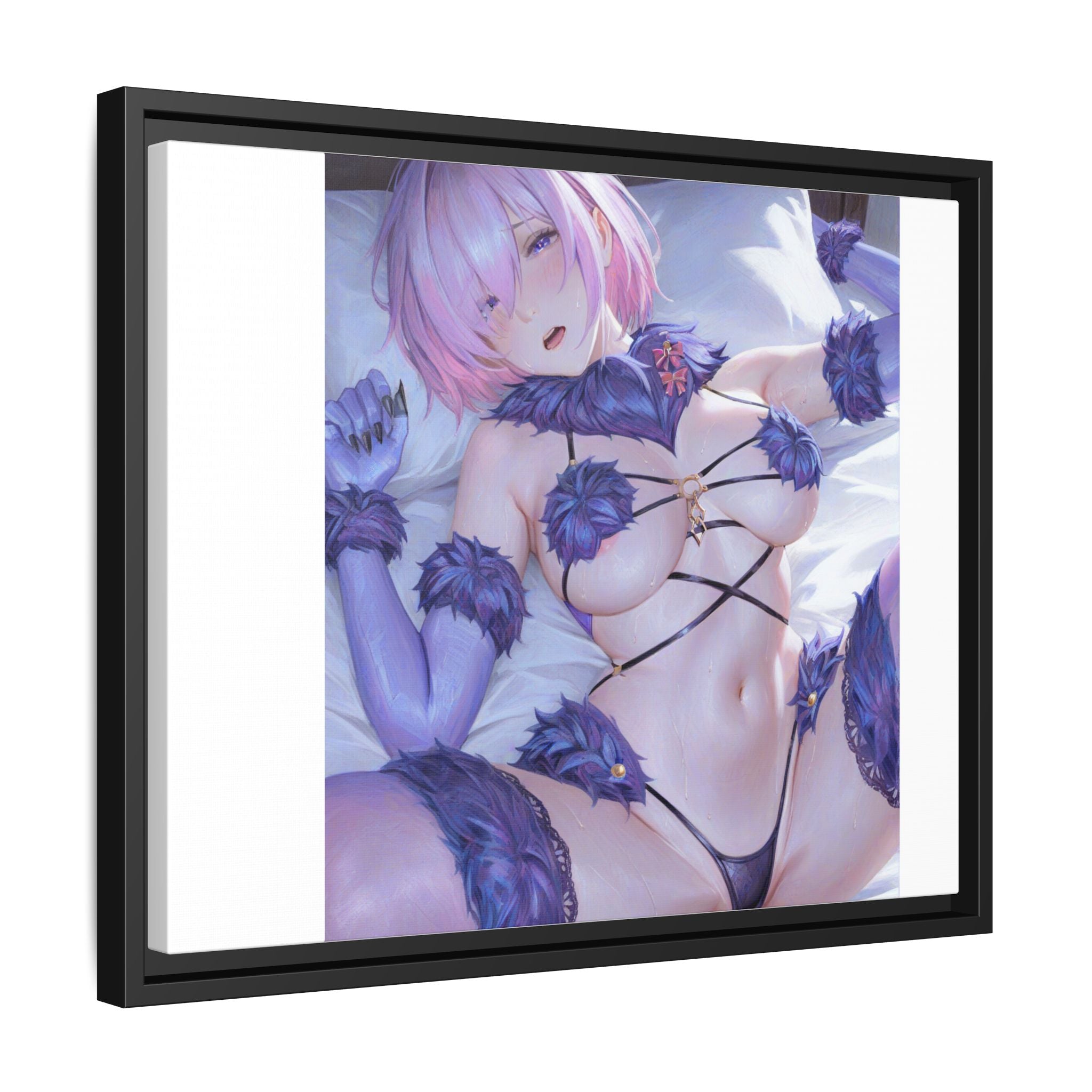 Framed Matte Canvas — Anime Pin-Up Lingerie Art Print