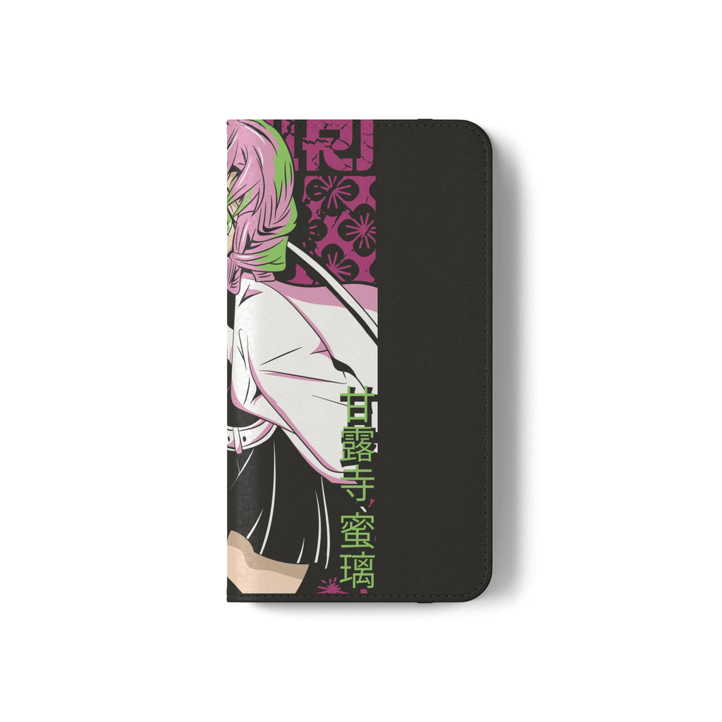 Anime Girl Flip Phone Case — Pink Demon Slayer Style Wallet Cover