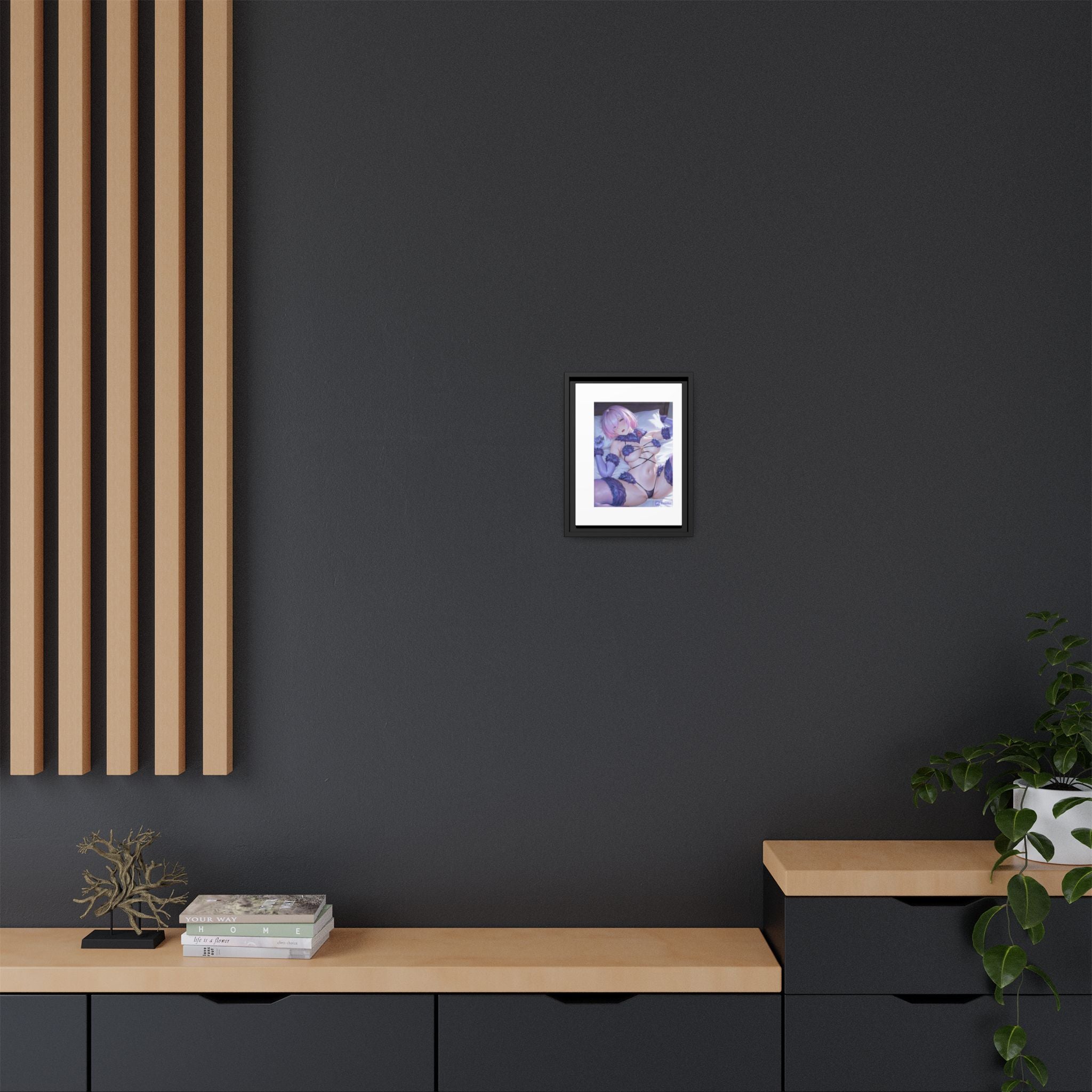 Framed Matte Canvas — Anime Pin-Up Lingerie Art Print