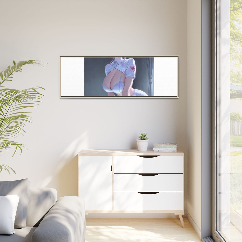 Sexy Anime Nurse Matte Canvas Print (Framed)