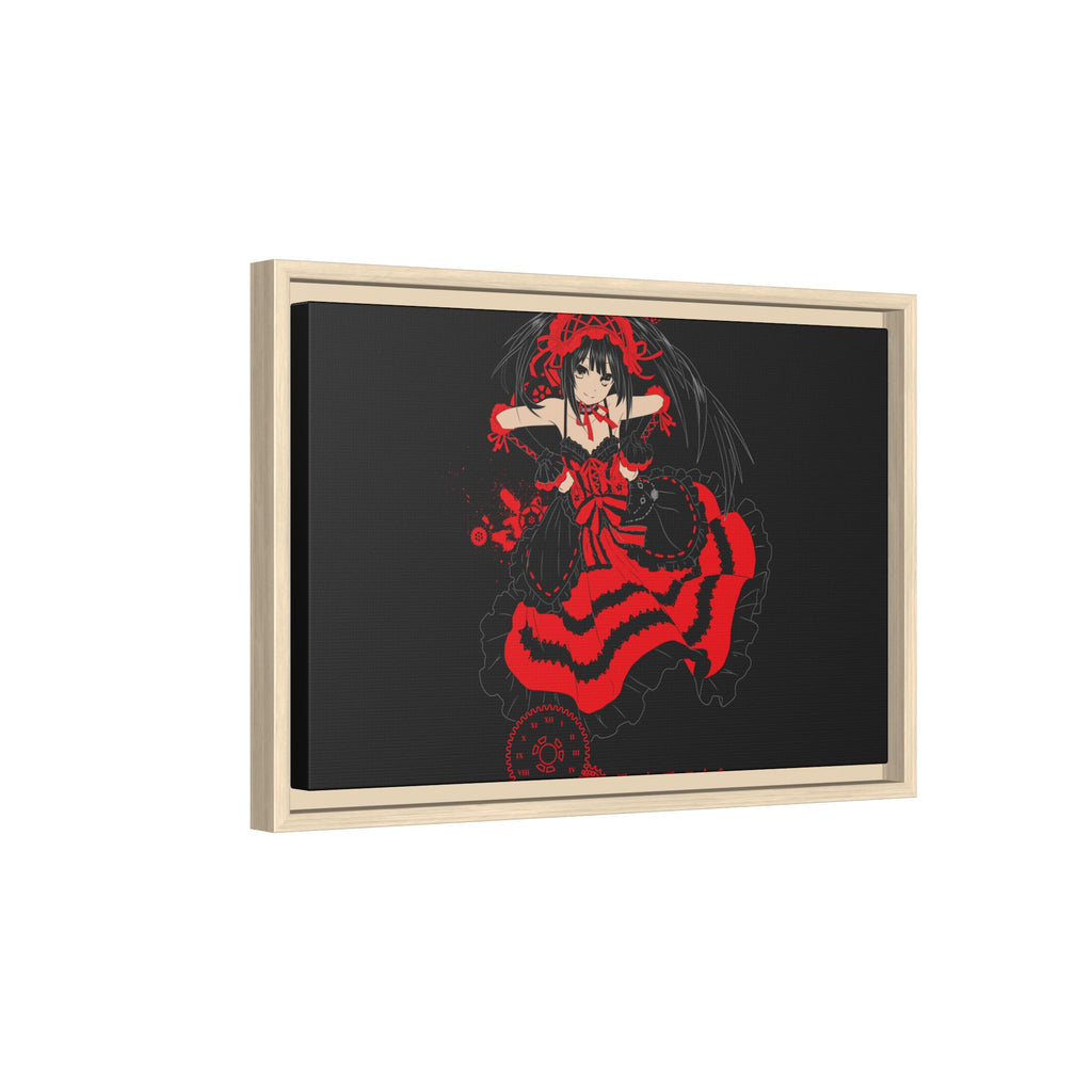 Anime Warrior Red Black Matte Canvas Print — Framed Wall Art