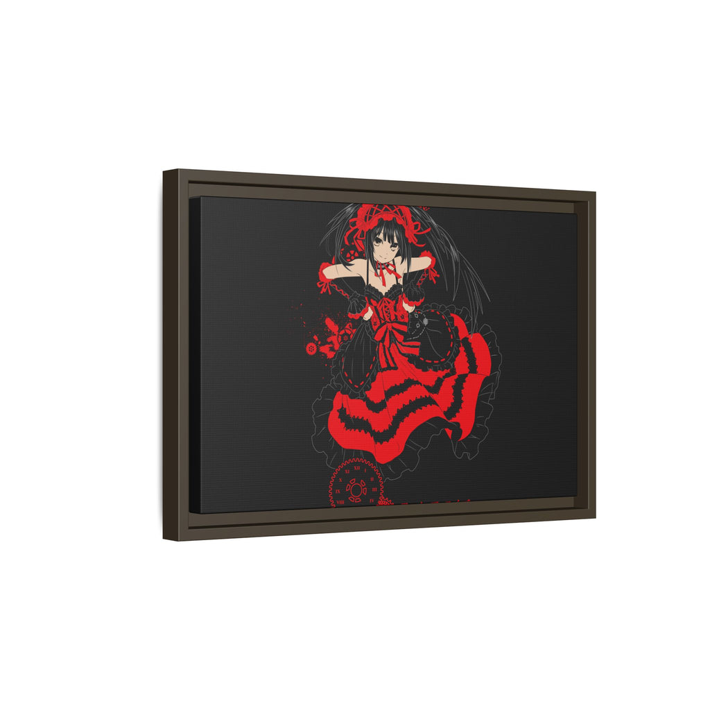 Anime Warrior Red Black Matte Canvas Print — Framed Wall Art