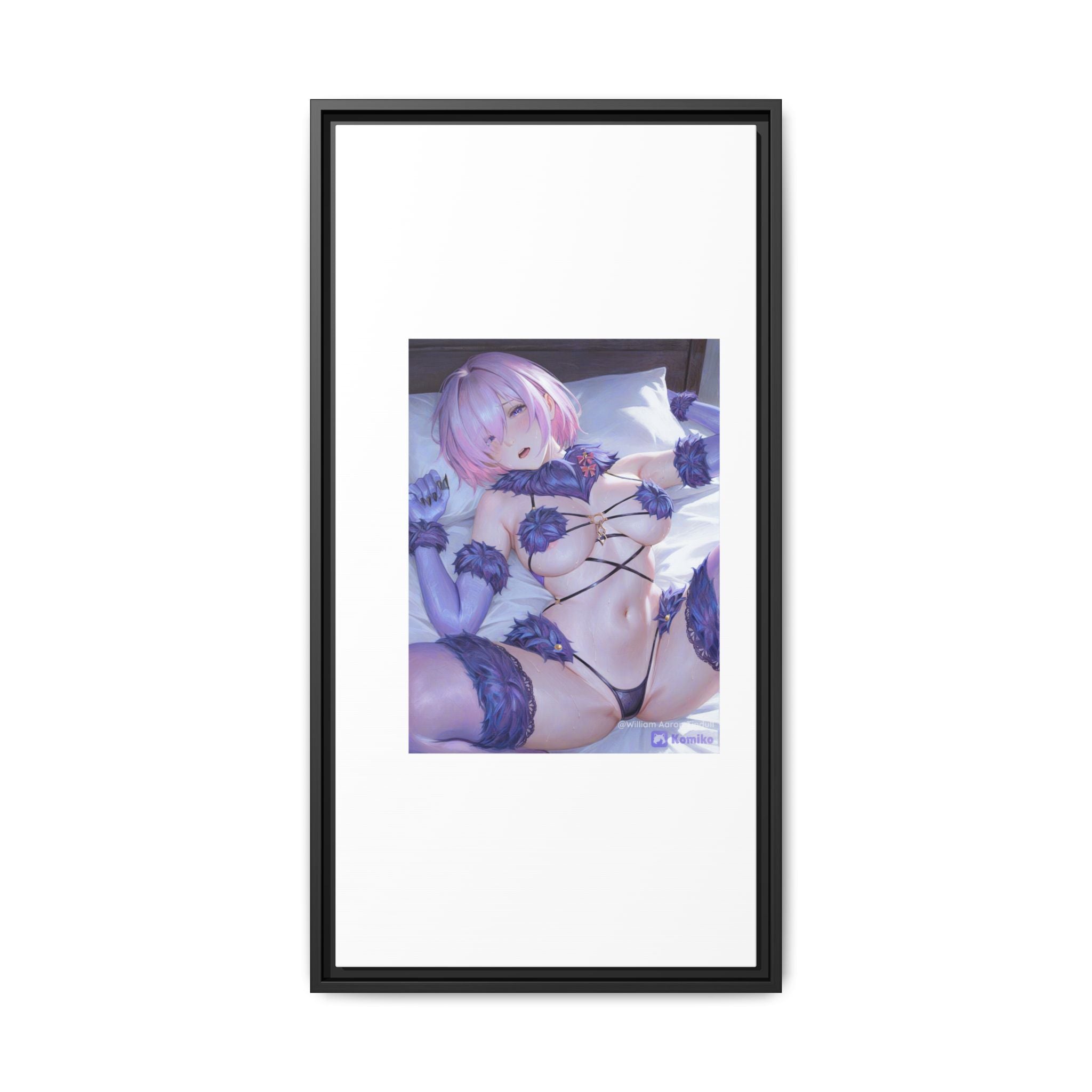 Framed Matte Canvas — Anime Pin-Up Lingerie Art Print