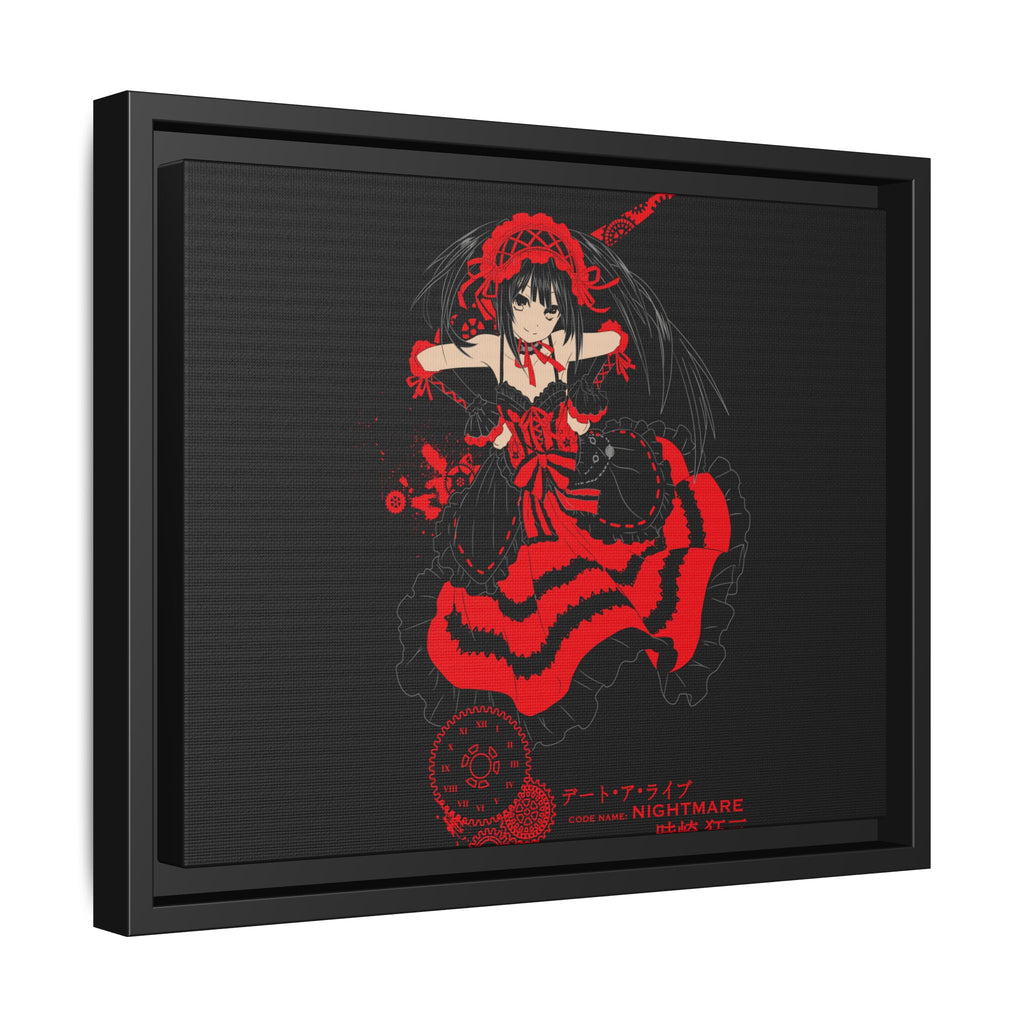 Anime Warrior Red Black Matte Canvas Print — Framed Wall Art