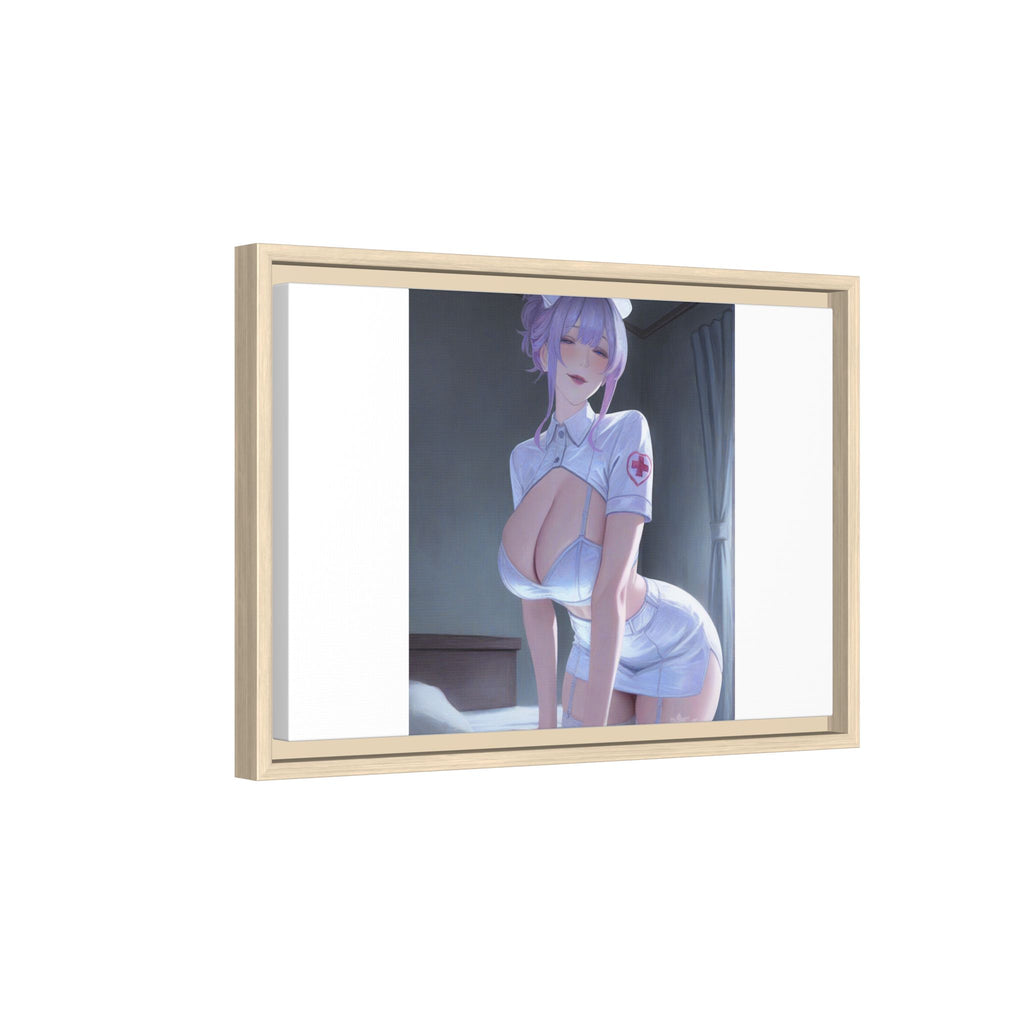 Sexy Anime Nurse Matte Canvas Print (Framed)