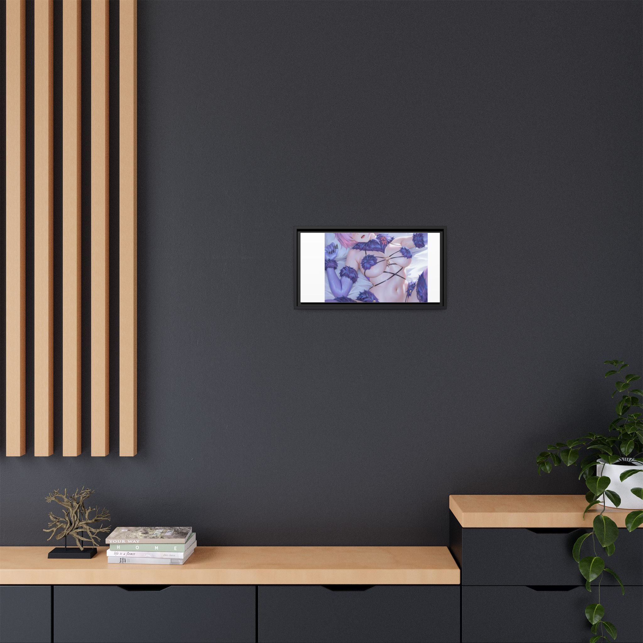 Framed Matte Canvas — Anime Pin-Up Lingerie Art Print
