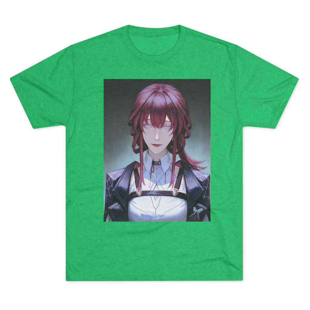 Anime Gothic Maid Portrait Tee — Red-Haired Mystique Crew Shirt