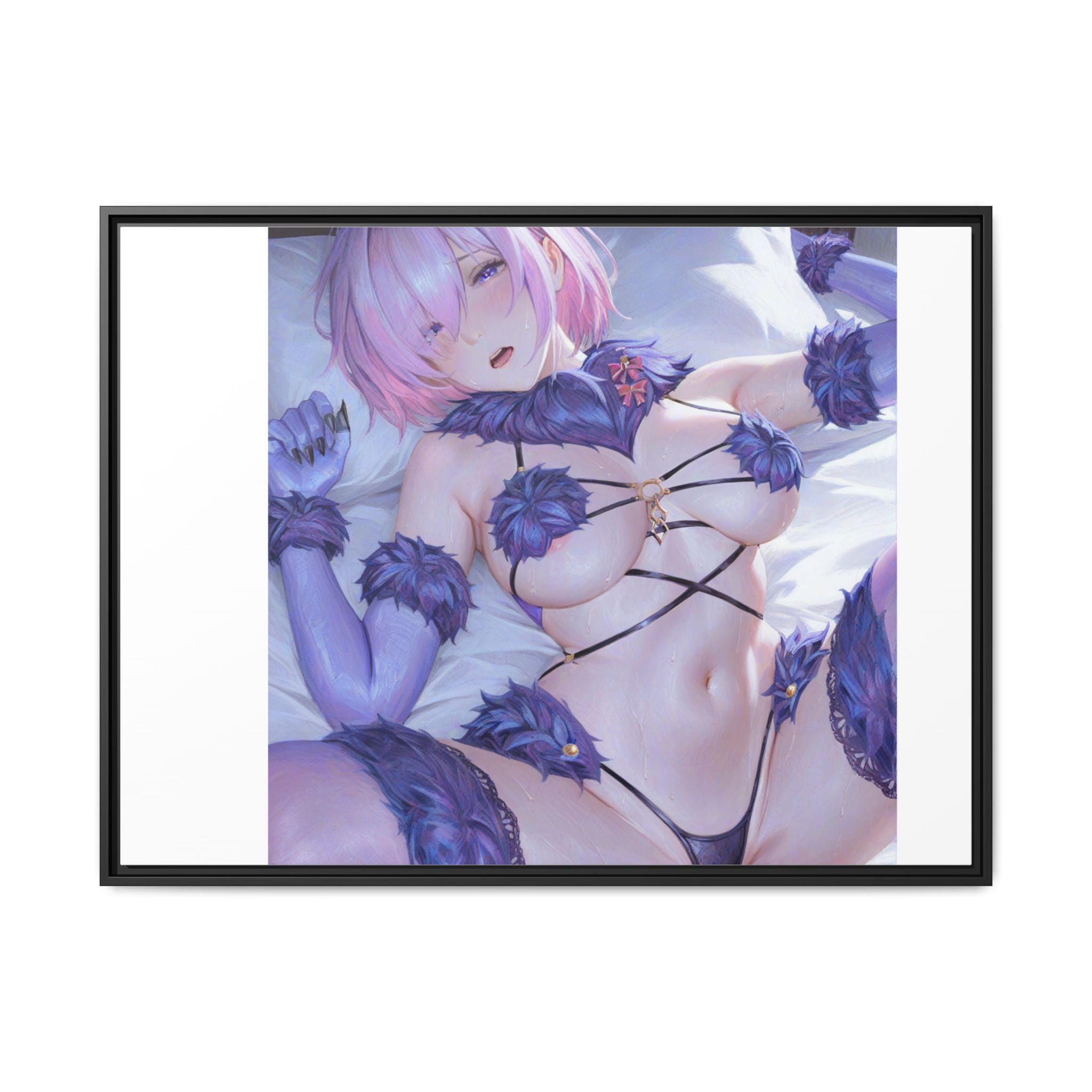 Framed Matte Canvas — Anime Pin-Up Lingerie Art Print