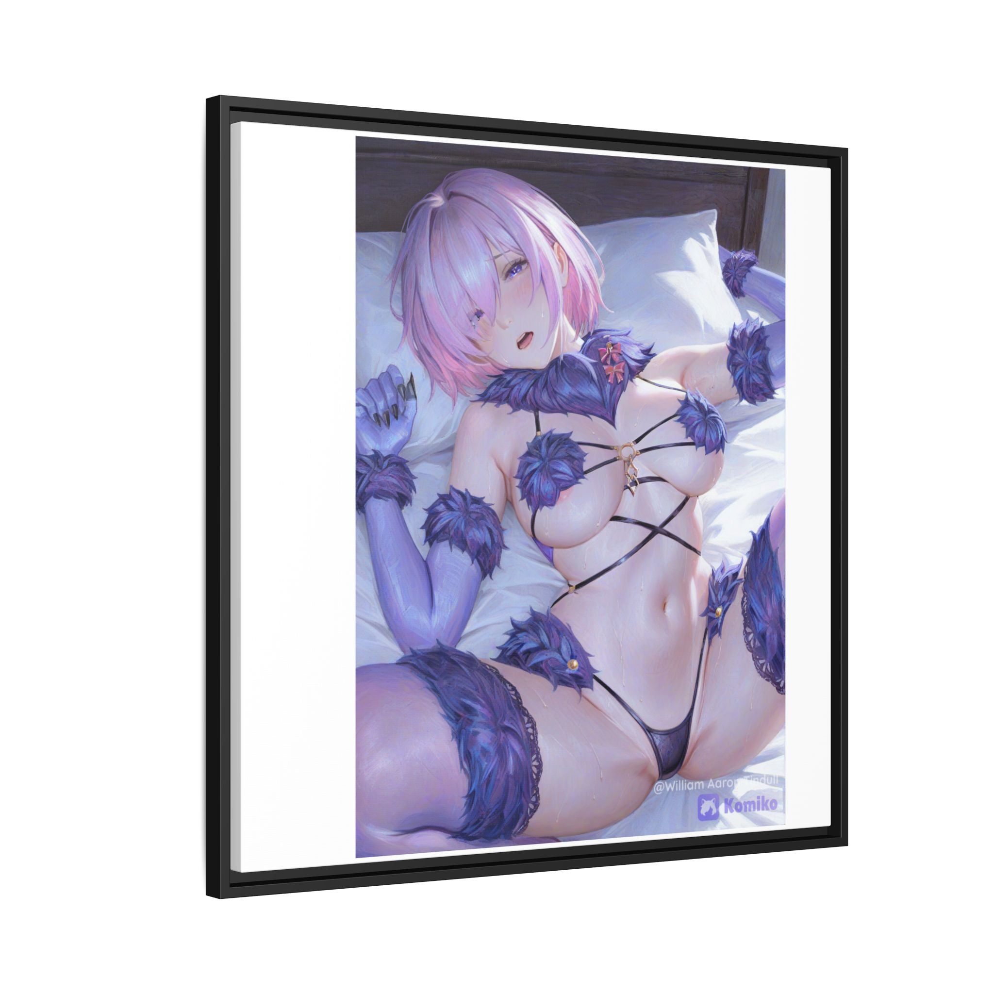 Framed Matte Canvas — Anime Pin-Up Lingerie Art Print