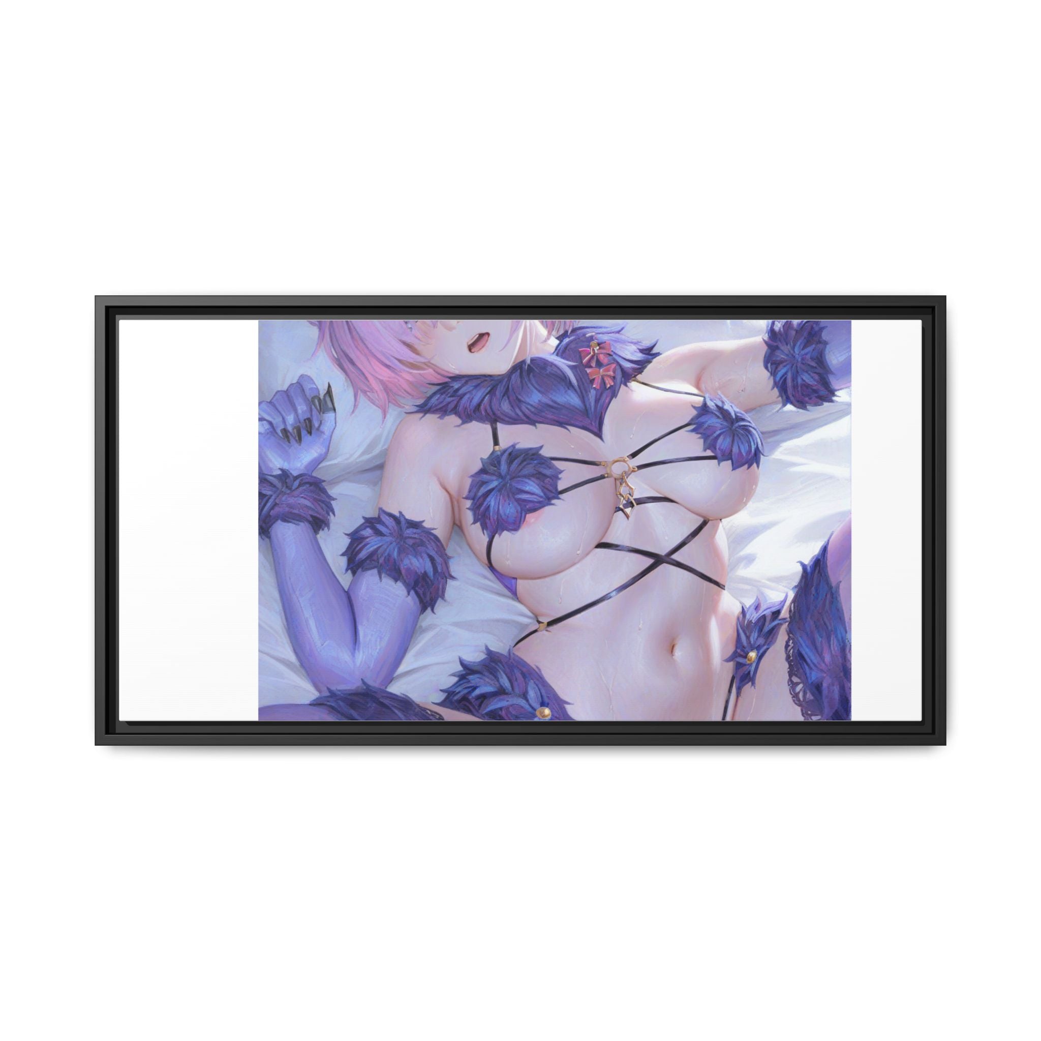 Framed Matte Canvas — Anime Pin-Up Lingerie Art Print
