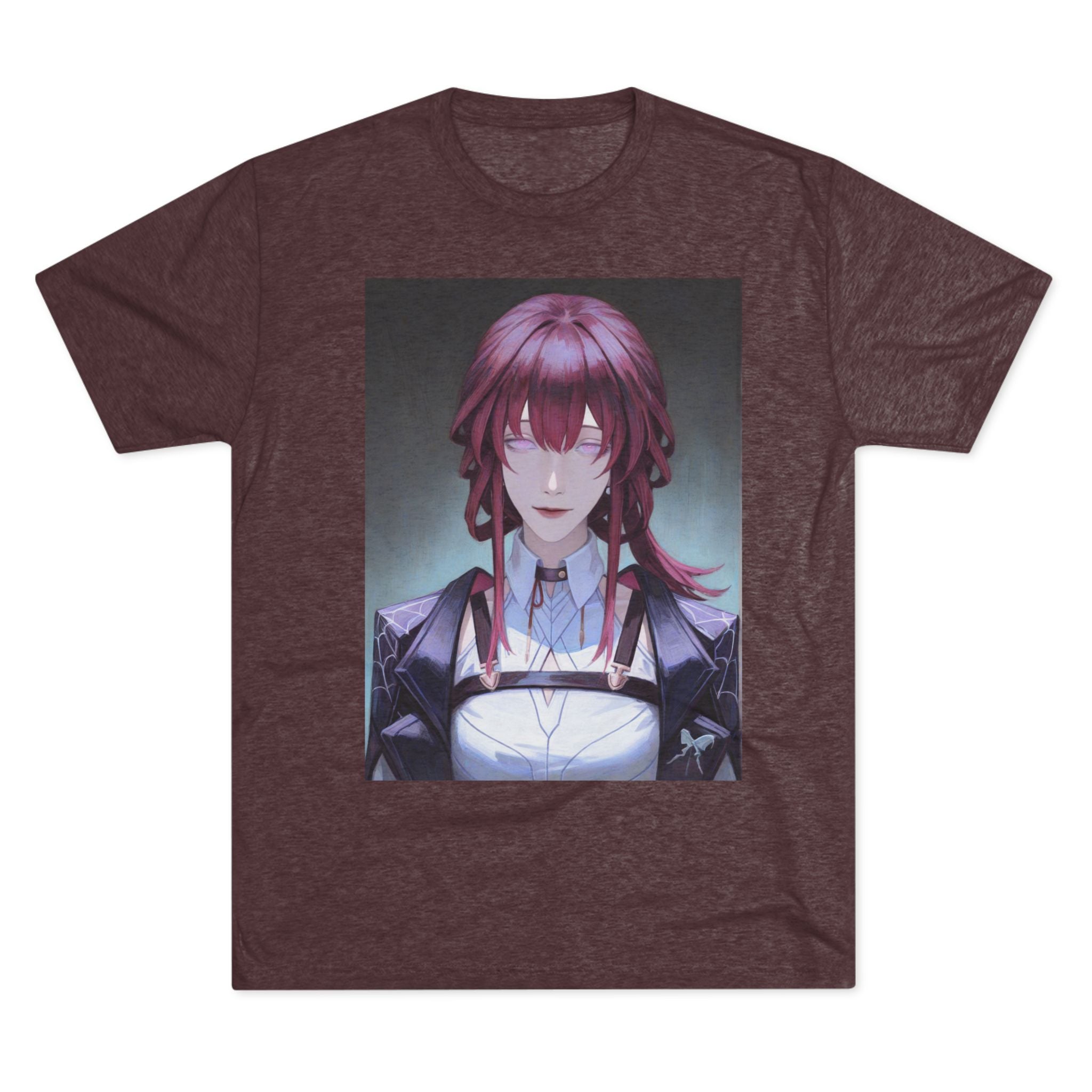 Anime Gothic Maid Portrait Tee — Red-Haired Mystique Crew Shirt
