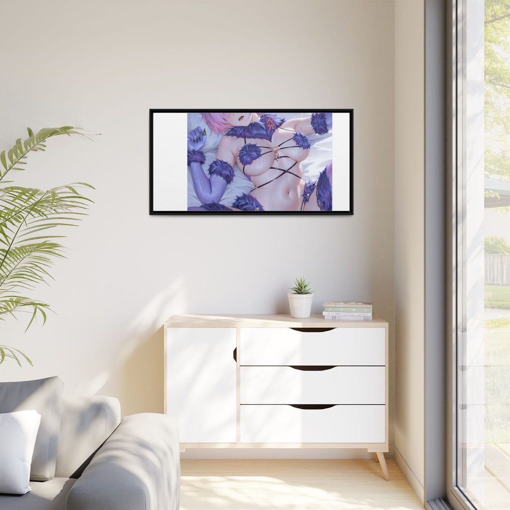 Framed Matte Canvas — Anime Pin-Up Lingerie Art Print