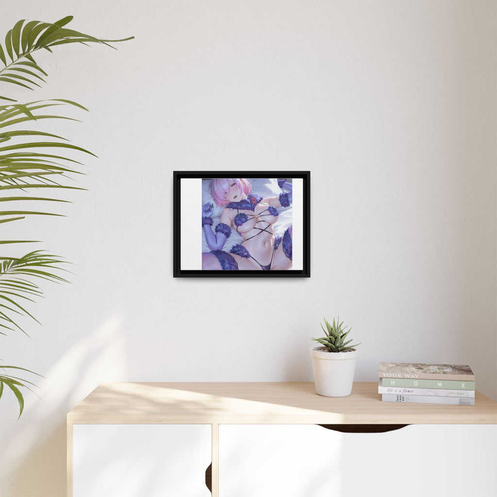 Framed Matte Canvas — Anime Pin-Up Lingerie Art Print