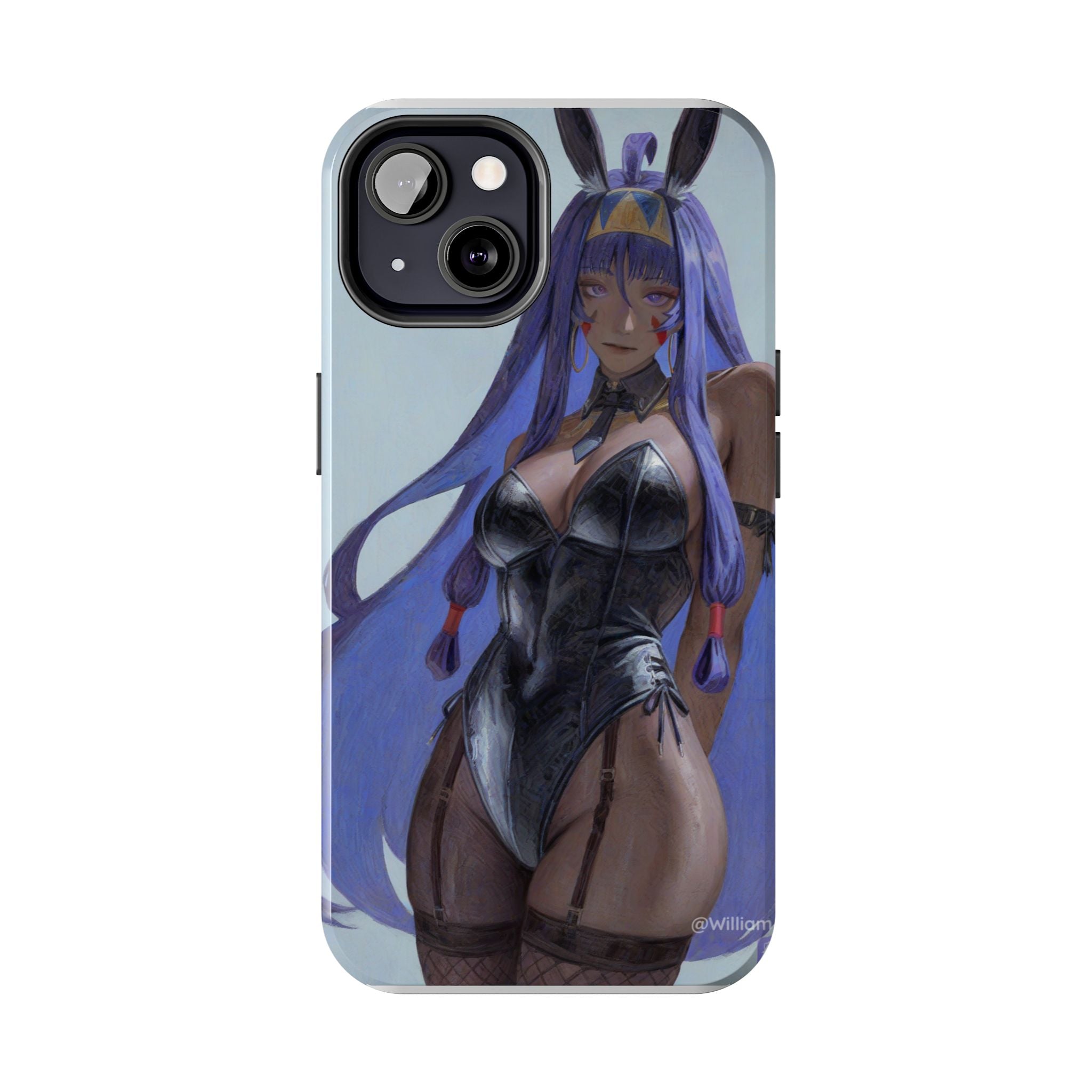 Bunny Girl Tough Phone Case — Anime Purple-Haired Character Protective Cover