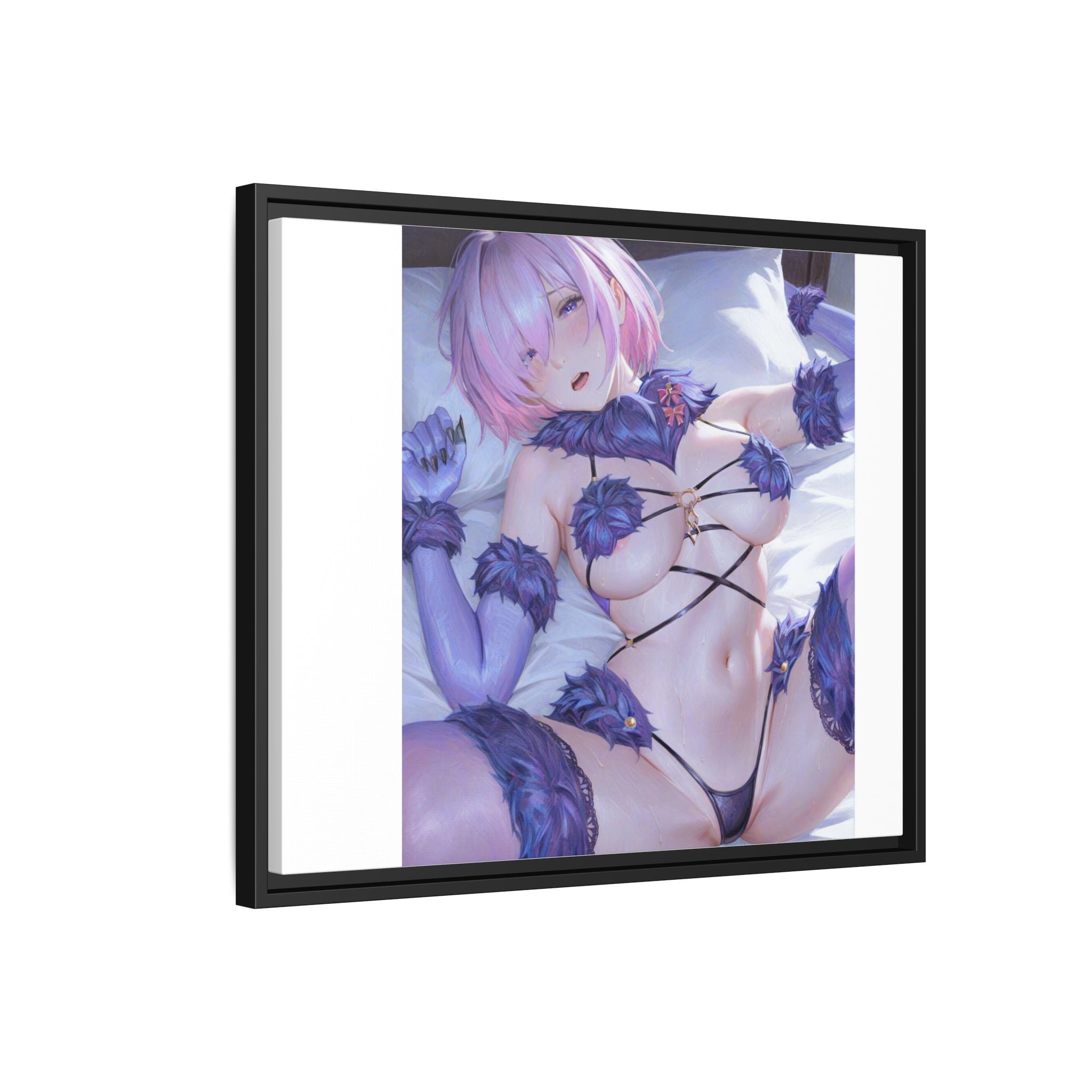 Framed Matte Canvas — Anime Pin-Up Lingerie Art Print